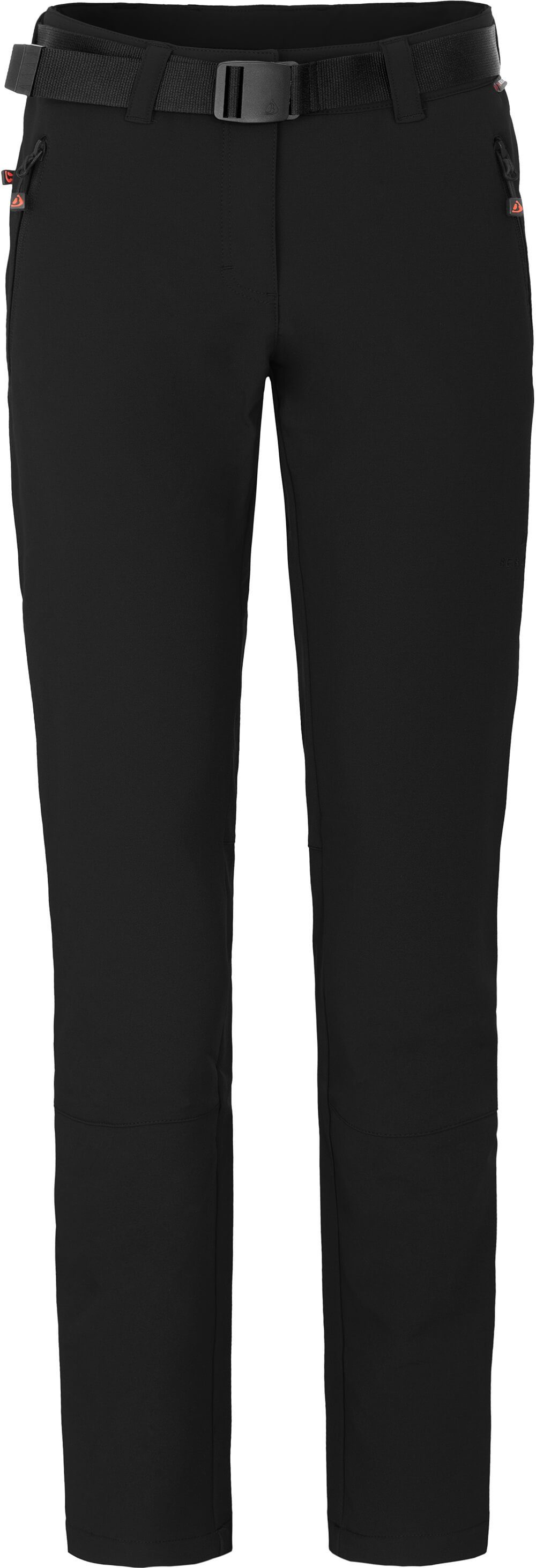 Bergson Outdoorhose recycelt, schwarz warm, Damen Kurzgrößen, KEITA Winter-Wanderhose