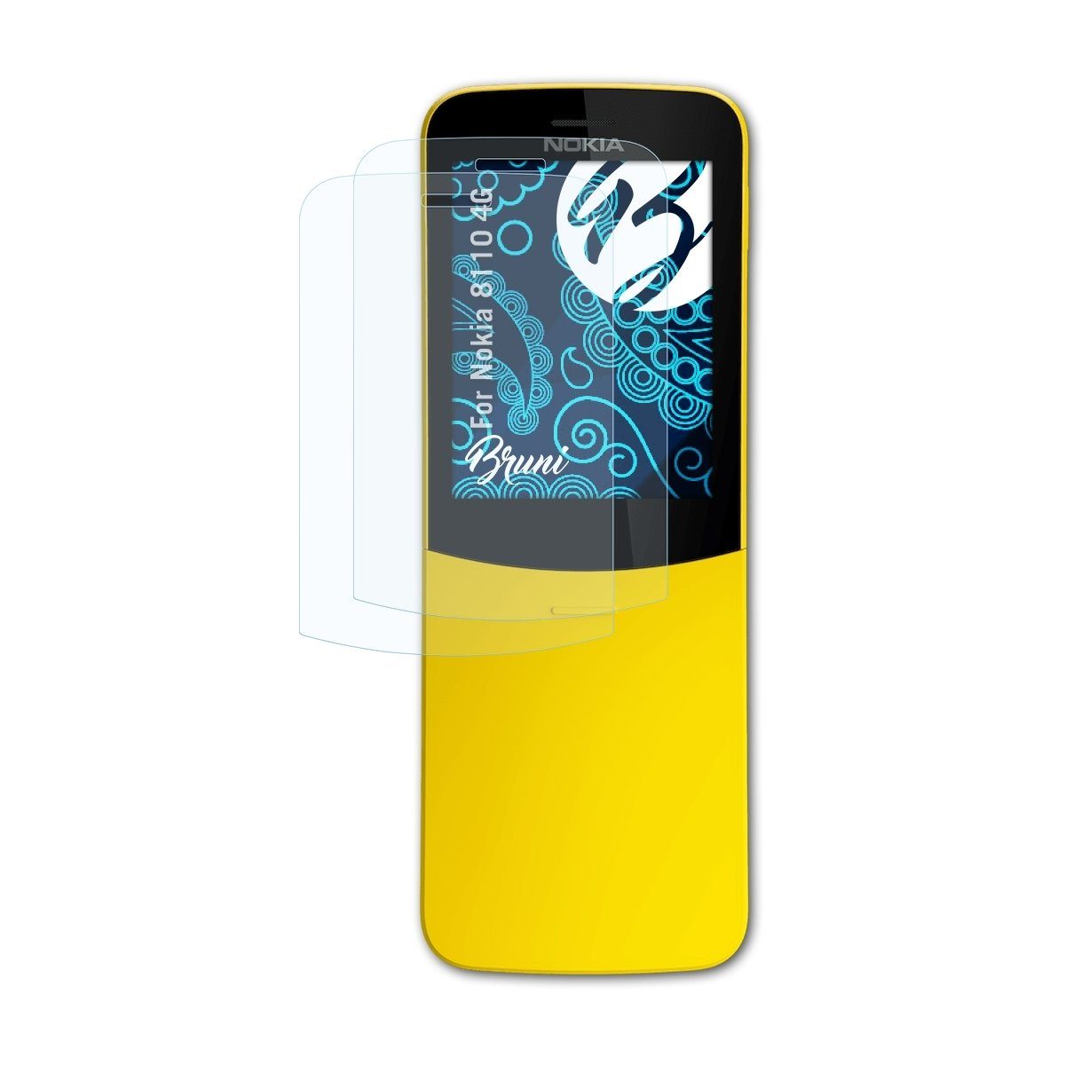 Bruni Schutzfolie Glasklare Displayschutzfolie für Nokia 8110 4G, (2 Folien), praktisch unsichtbar