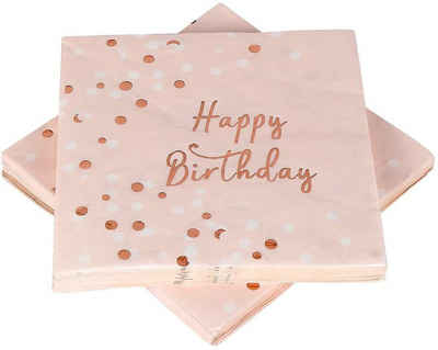 Housruse Stoffserviette »Stoffserviette,Servietten Geburtstag Roségold Happy Birthday Pink Hochwertige Partydekoration«