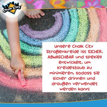 Chalk City Malkreide Kinderkreide: 136 Stifte in 17 verschiedenen Farben, Kreide für Kinder: 136 Stück in 17 Farben