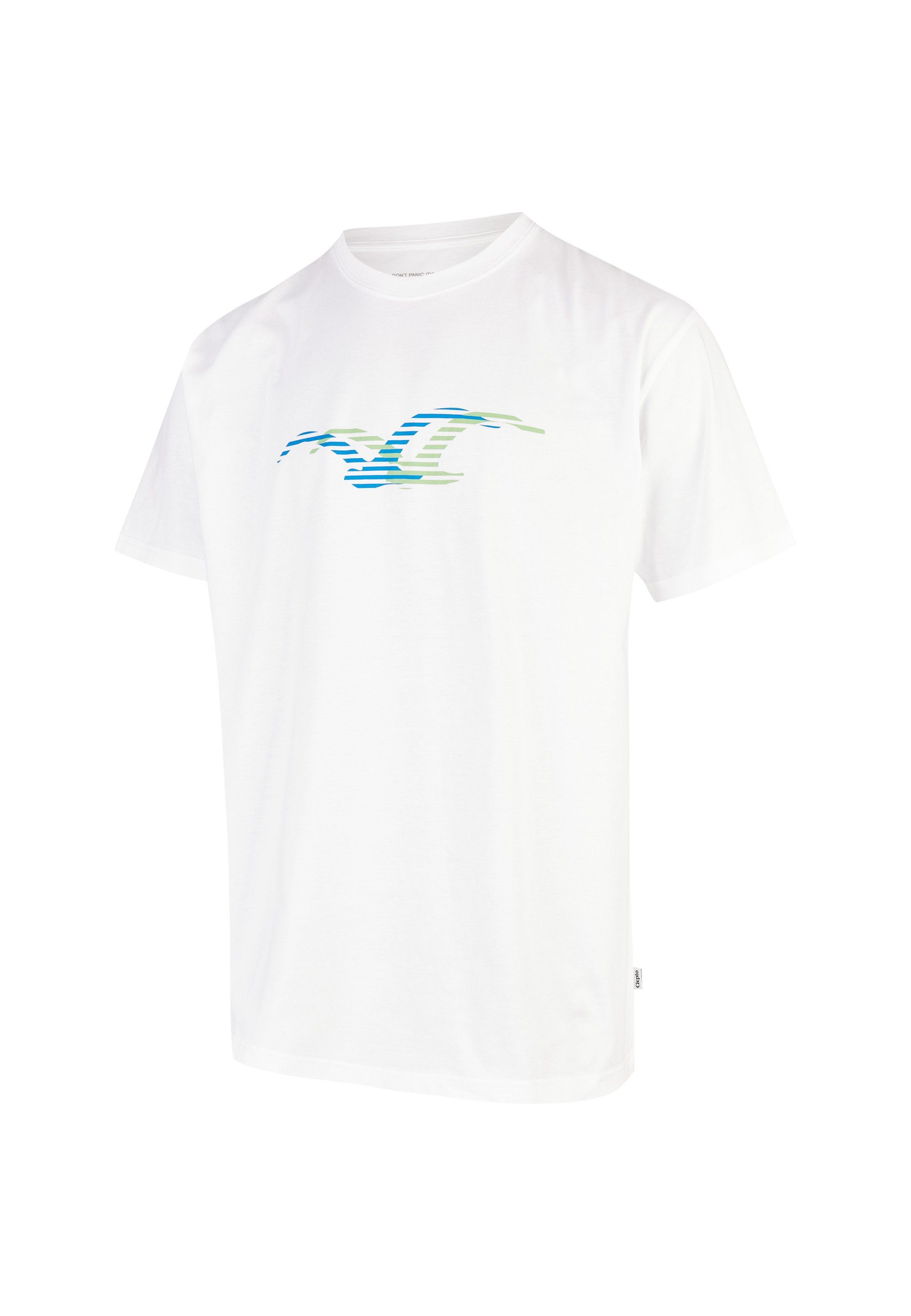 T-Shirt Logoprint Shifiting mit trendigem Möwe Cleptomanicx weiß