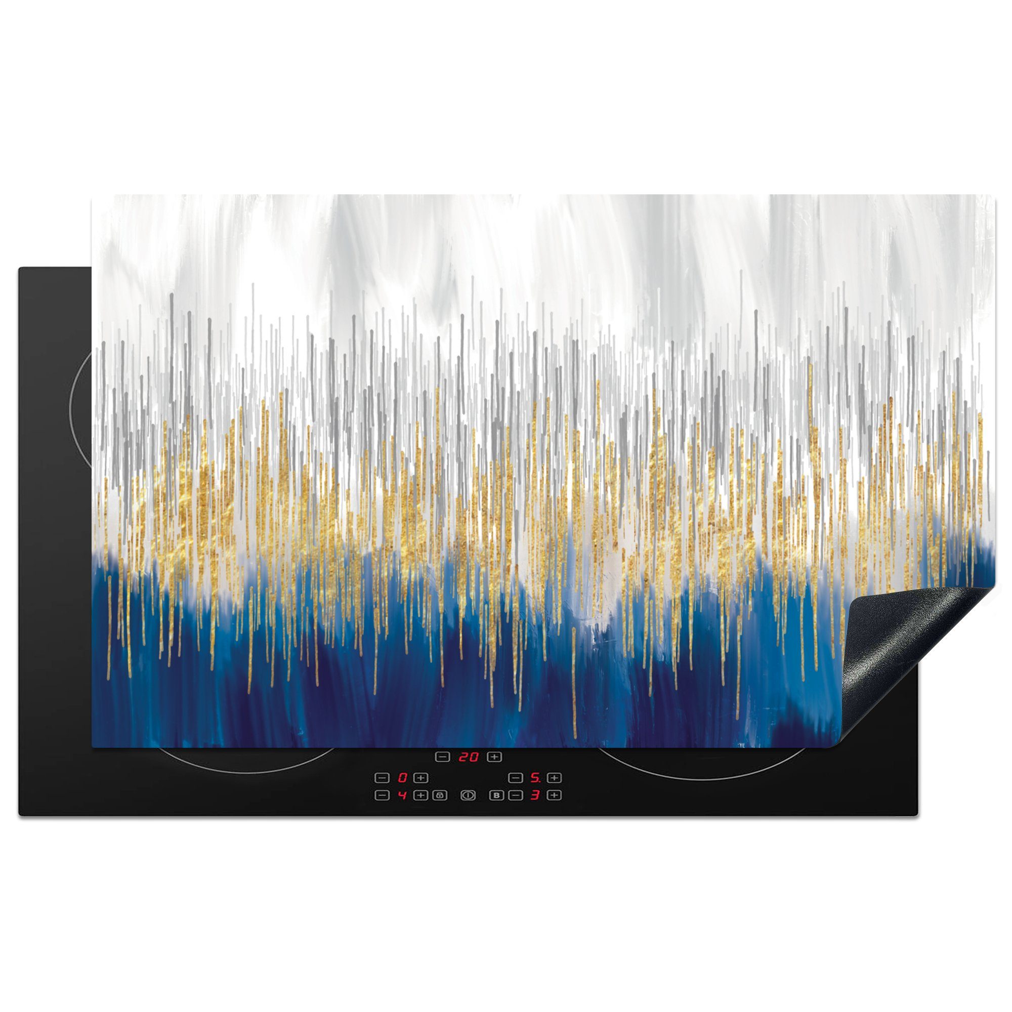 MuchoWow Herdblende-/Abdeckplatte Ölfarbe - Abstrakt - Malerei, Vinyl, (1 tlg), 83x51 cm, Ceranfeldabdeckung, Arbeitsplatte für küche