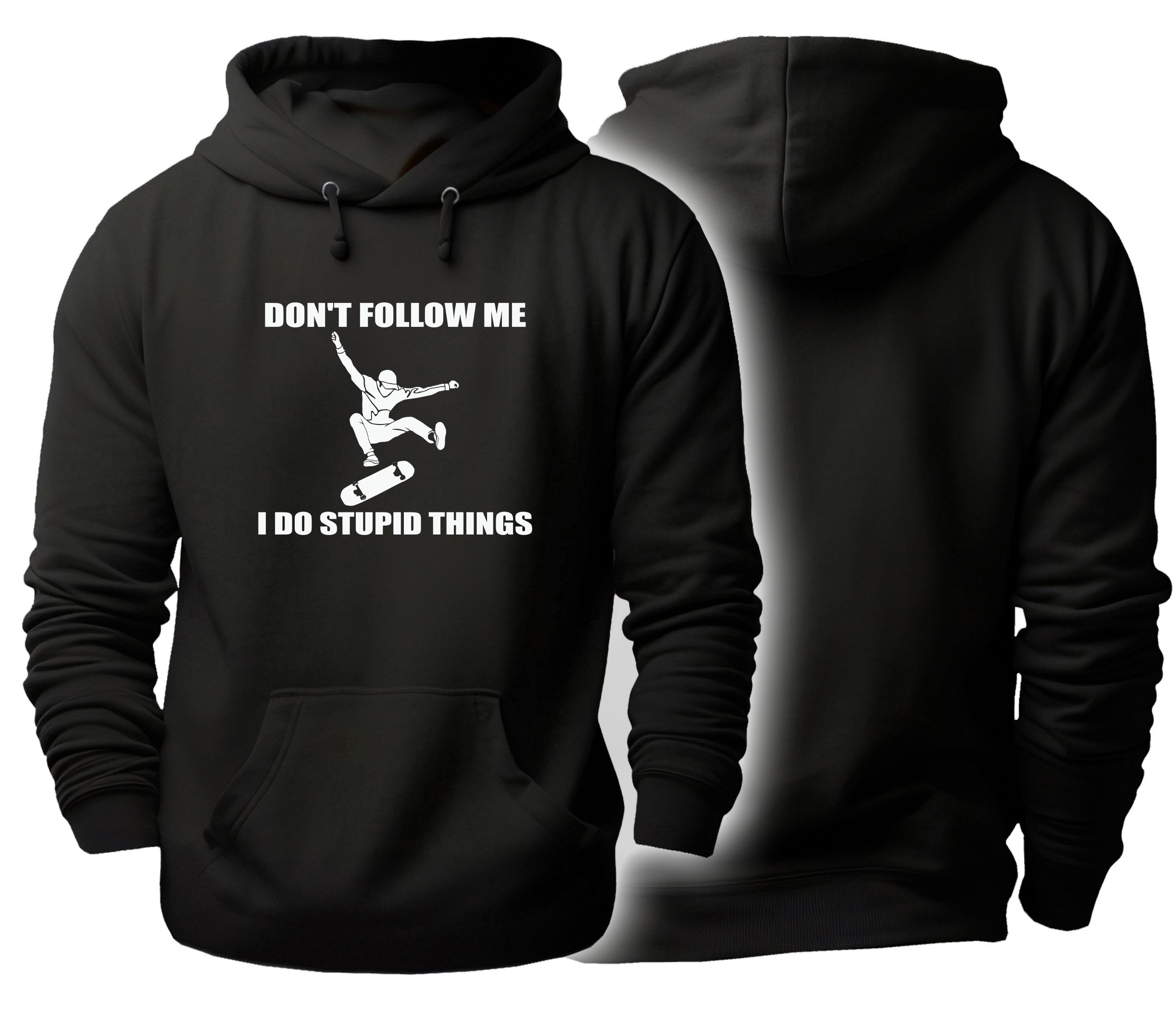 MyDesign24 Hoodie Skater Kapuzen Pullover Schwarzer Männer und Frauen Hoodie Gr.XS i551