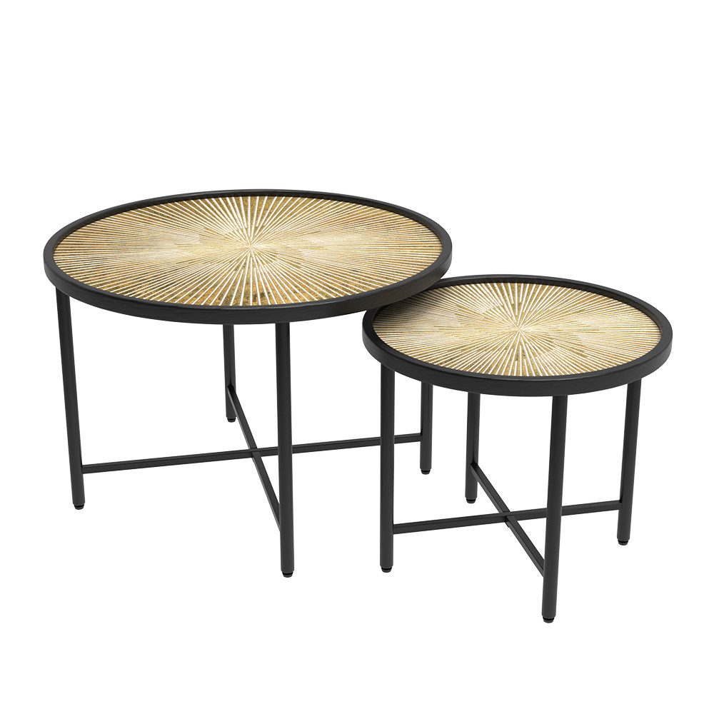 Vicco Couchtisch Winnipeg, Holz/Schwarz, 62 x 62 cm 2 Teile günstig online kaufen