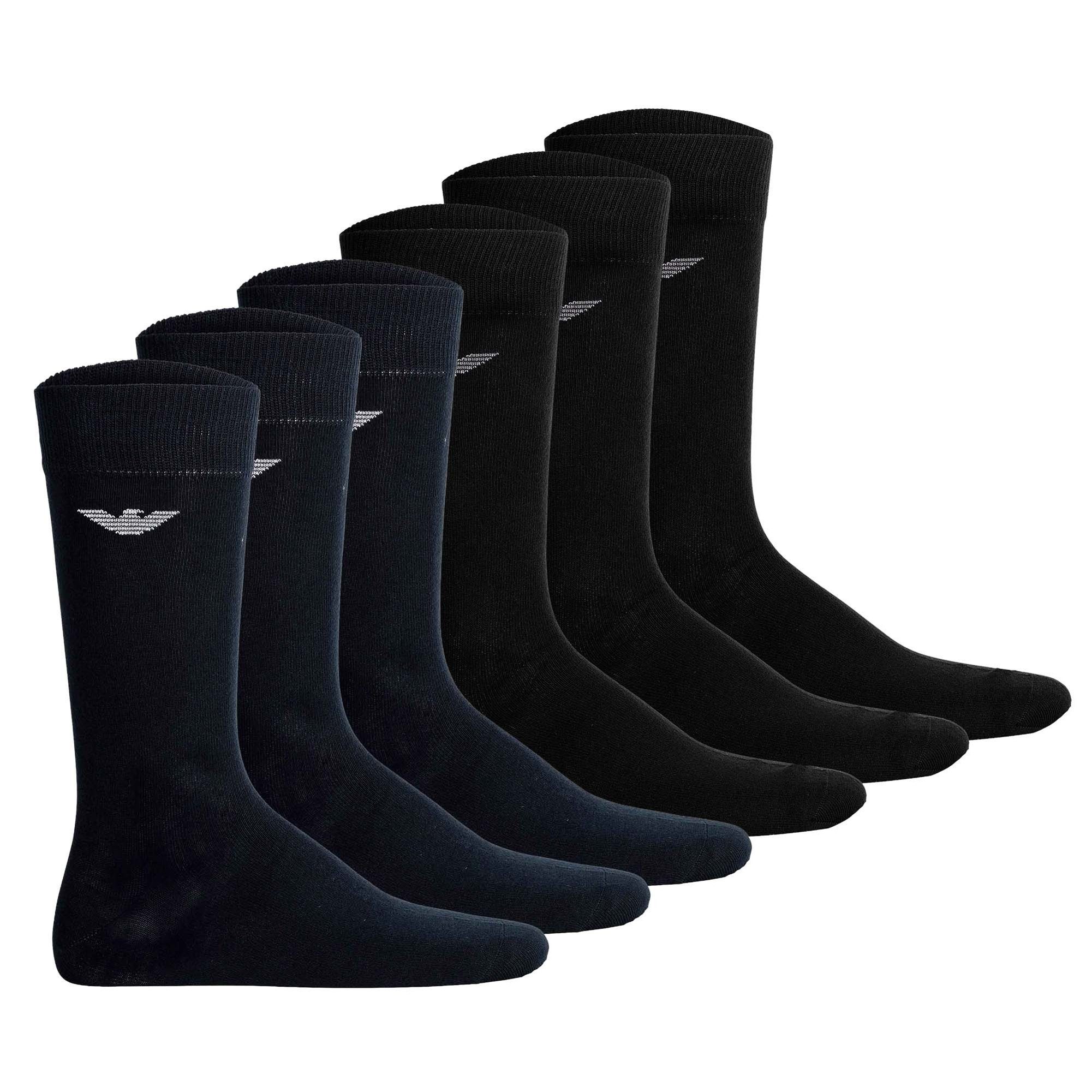 Emporio Armani Kurzsocken Herren Socken 6er Pack Baumwolle Casual Cotton 6P (Packung, 6er Pack)