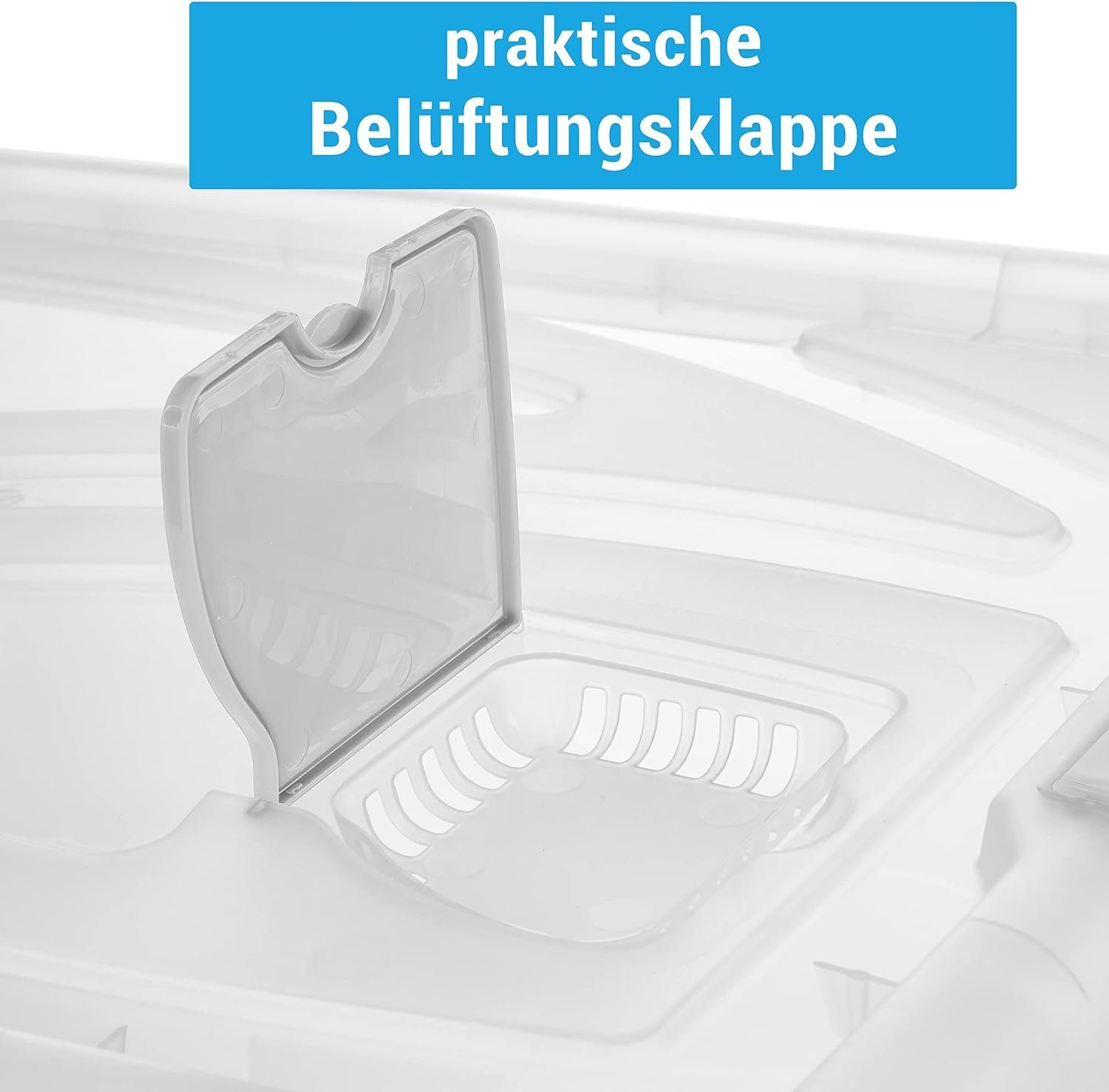 2friends Aufbewahrungsbox 3er XXL Set Aufbewahrungsbox mit Deckel Groß 80l, Plastikbox Kisten (54L x 40B x 45H cm), Rollen + Clip-Griffen - für Büro, Kinderzimmer, Keller & Werkstatt