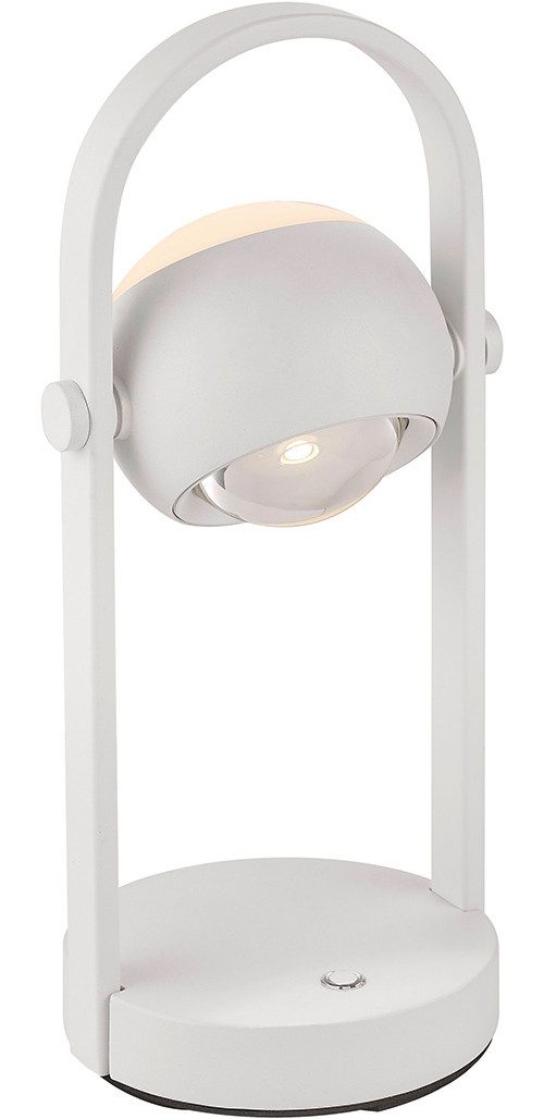 Musterring LED Tischleuchte CANNON, Akku LED Tischlampe Touchdimmer 4W 400 Lumen 2300-4000K CCT, CCT - über Fernbedienung, Dimmfunktion, Memoryfunktion, Nachtlichtfunktion, LED fest integriert, Farbwechsler, warmweiß - kaltweiß, kabellose Akku Tischleuchte mit Lade-Base, schwenkbar dimmbar Memory