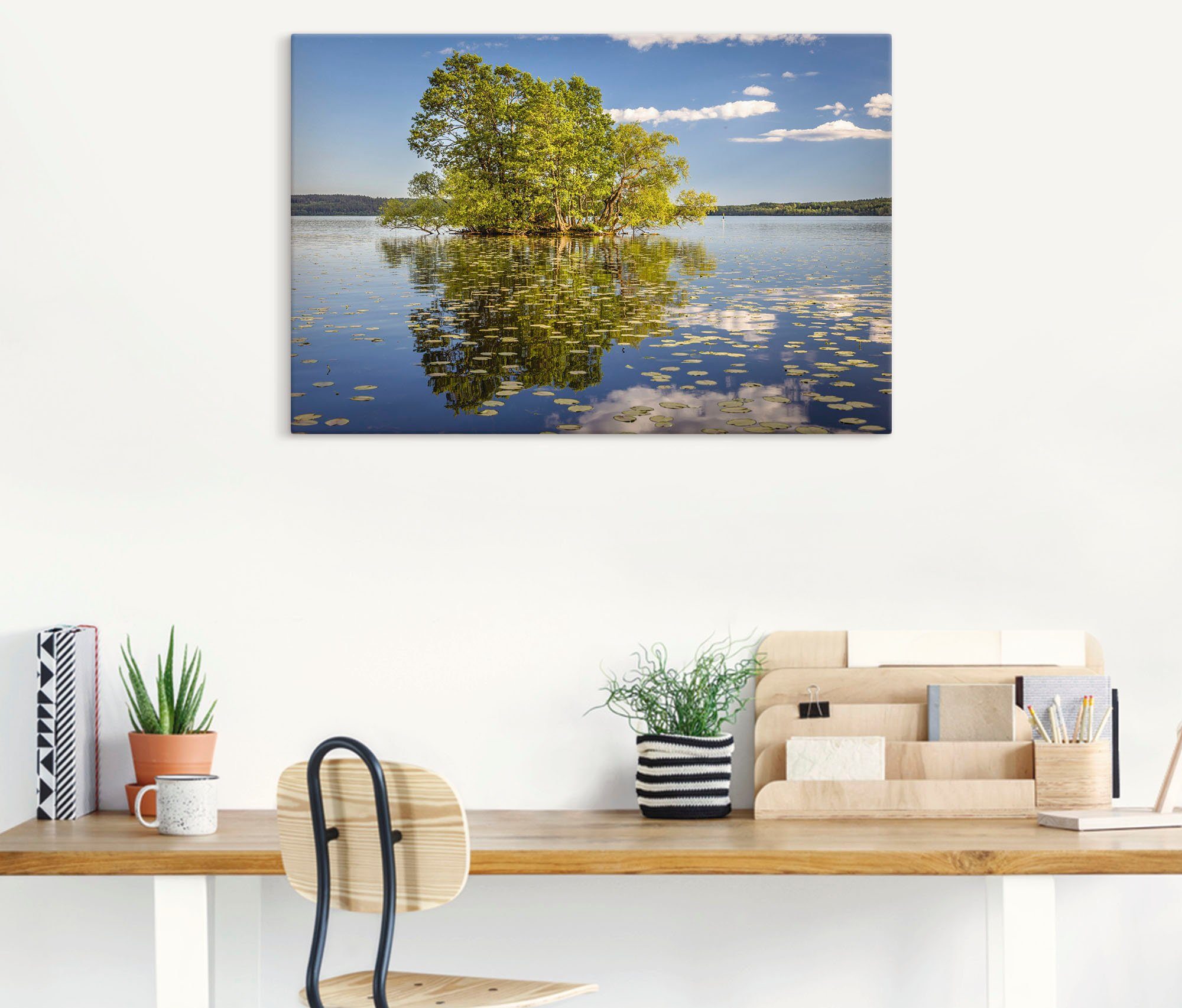 Artland Wandbild »Bauminsel im Mälarsee«, Seebilder (1 Stück), in vielen Größen & Produktarten - Alubild / Outdoorbild für den Außenbereich, Leinwandbild, Poster, Wandaufkleber / Wandtattoo auch für Badezimmer geeignet-HomeTrends