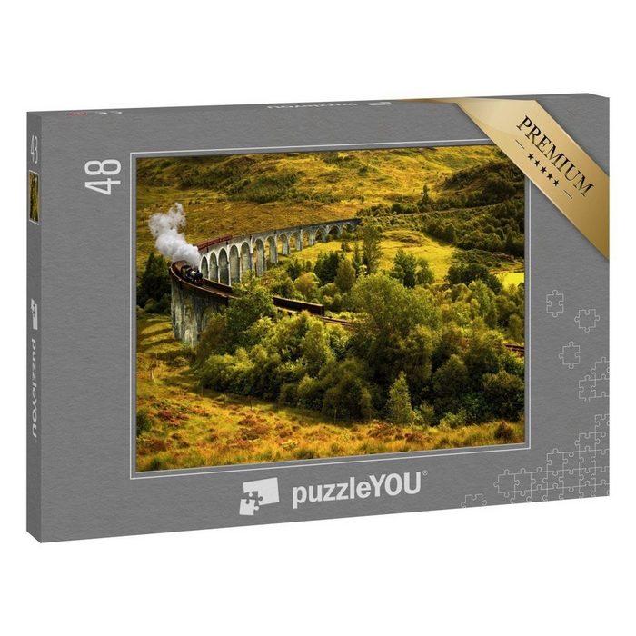 puzzleYOU Puzzle Jacobite-Dampfzug auf dem Viadukt in Glenfinnan 48 Puzzleteile puzzleYOU-Kollektionen Schottland
