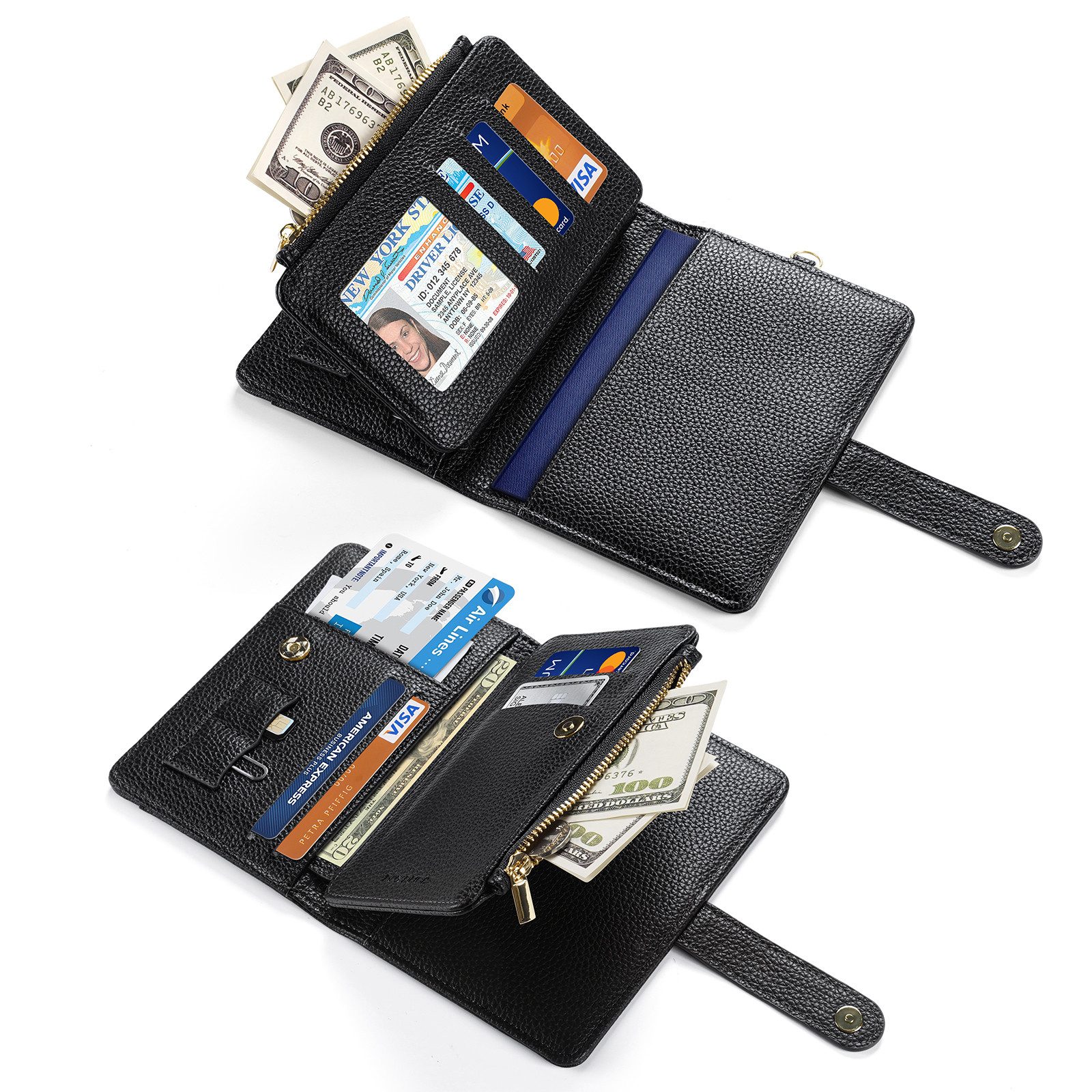 Dux Ducis Brieftasche Reisebeutel – RFID-Blocker Passhülle mit Schulterband & Fächern