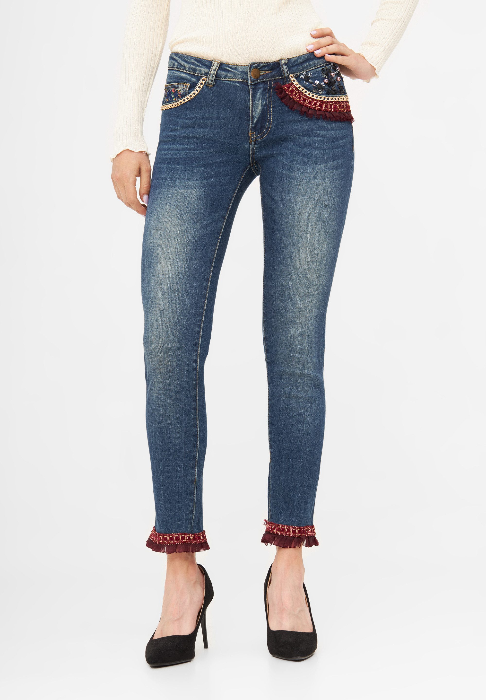TOOCHE Skinny-fit-Jeans Pearl Designer Jeans mit hohem Tragekomfort mehr