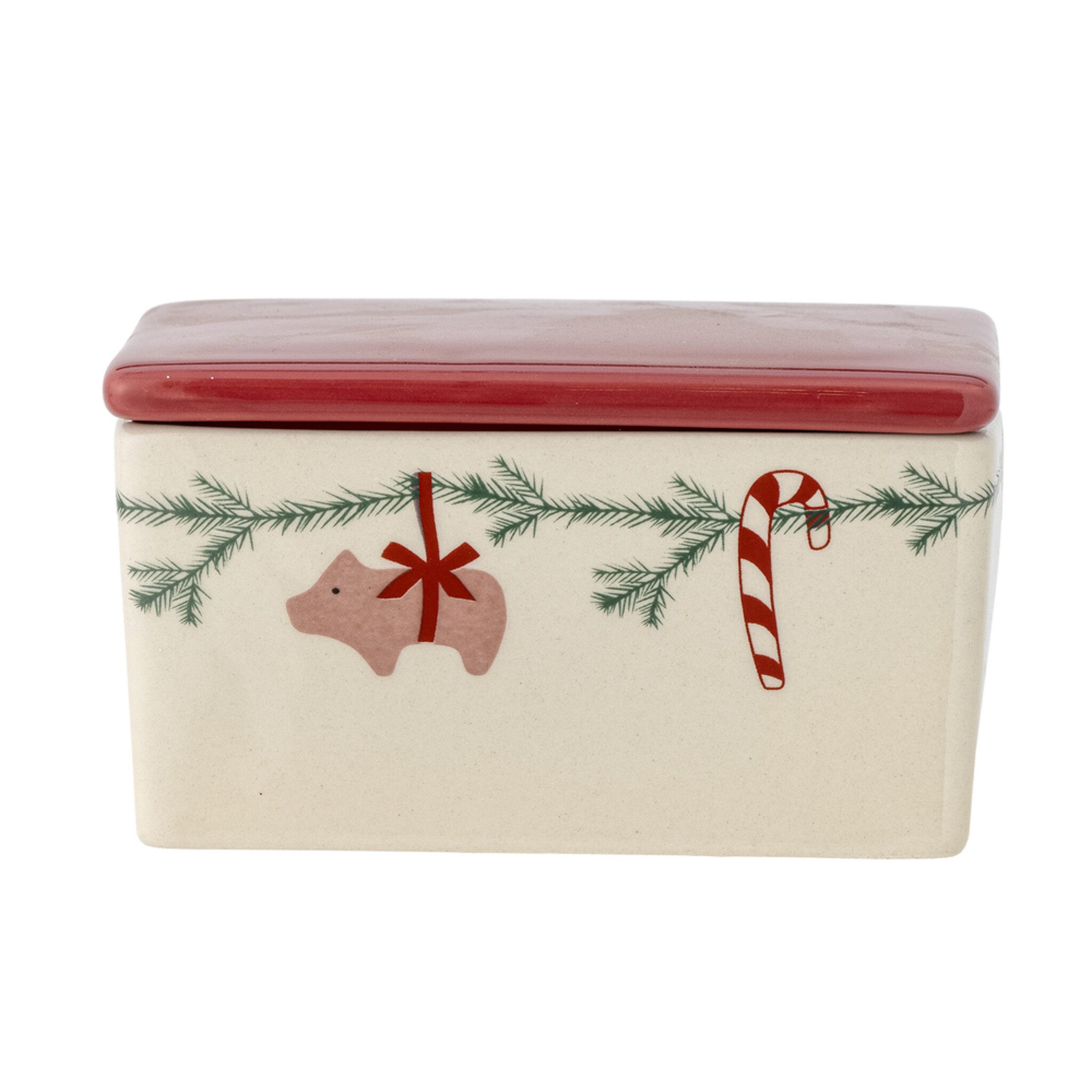 Bloomingville Butterdose Yule Weihnachten, Steingut
