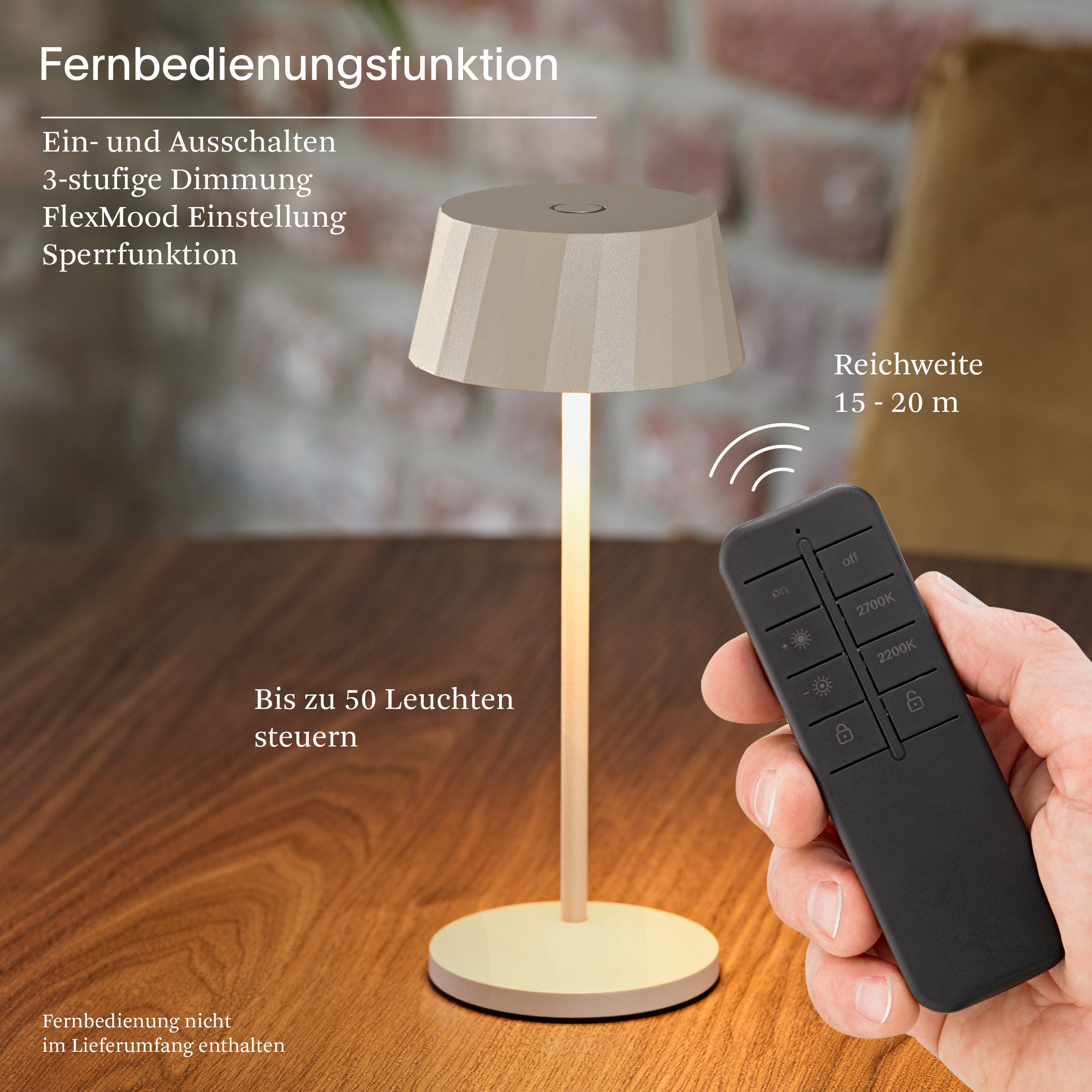 SIGOR LED Tischleuchte, Touch /Remote, LED fest integriert, Warmweiß