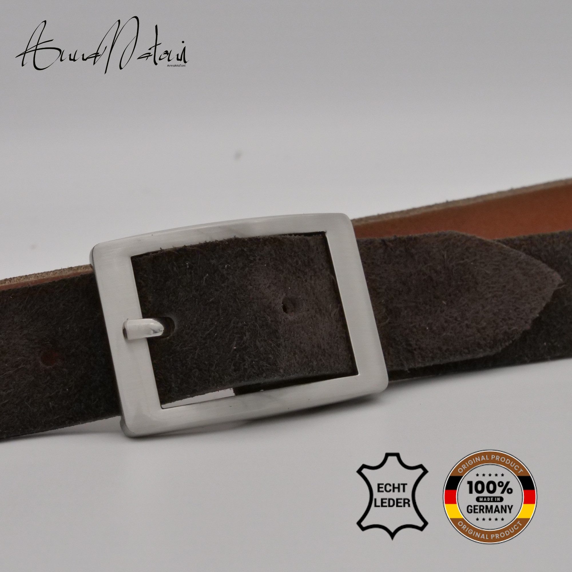 AnnaMatoni Ledergürtel AnnaMatoni Damen Ledergürtel hochwertiges Velour Leder 3cm echt