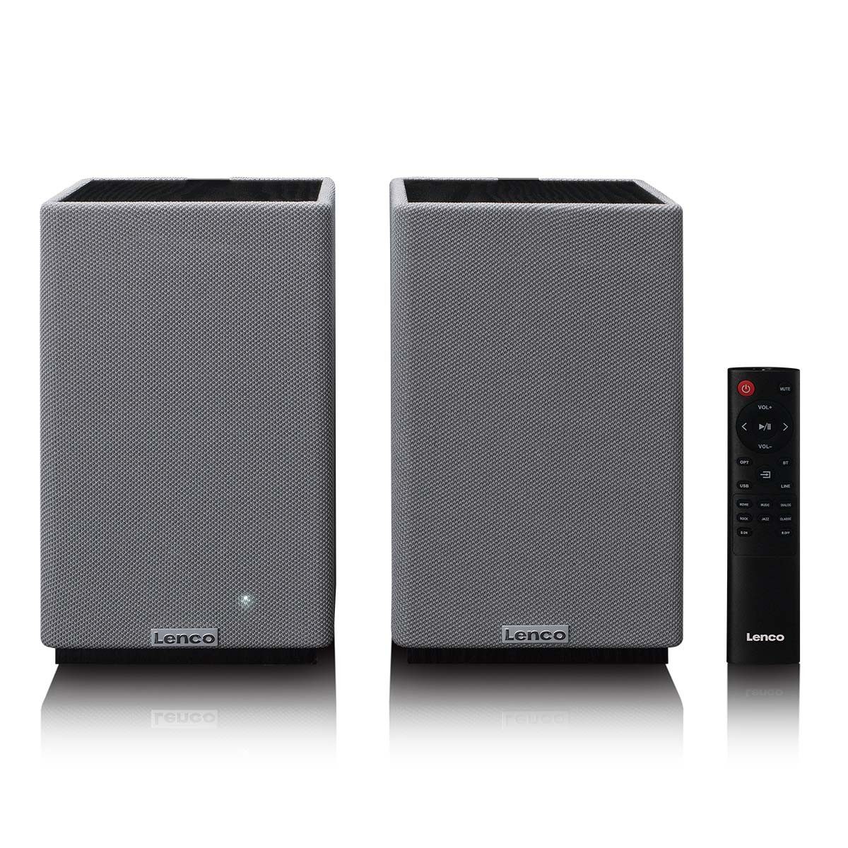 Lenco SPB-240BKGY Lautsprecher 2.0 (Bluetooth®, Bluetooth, USB, optischer Eingang. Flexibel für jedes Setup nutzen)