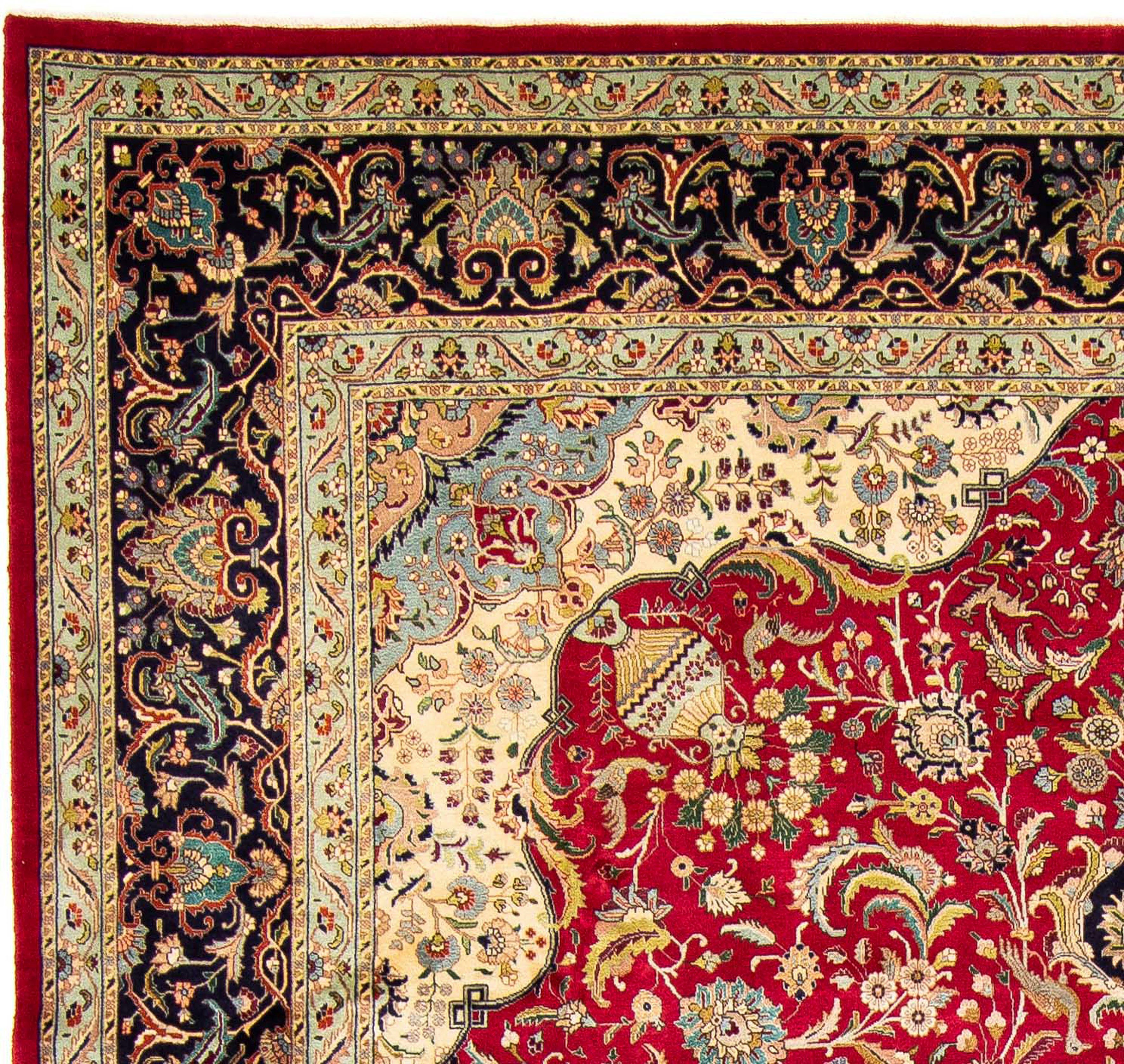 Orientteppich Perser - Täbriz mm, Einzelstück Handgeknüpft, 395 Wohnzimmer, rot, morgenland, - Zertifikat 10 cm mit x Höhe: 305 rechteckig, 