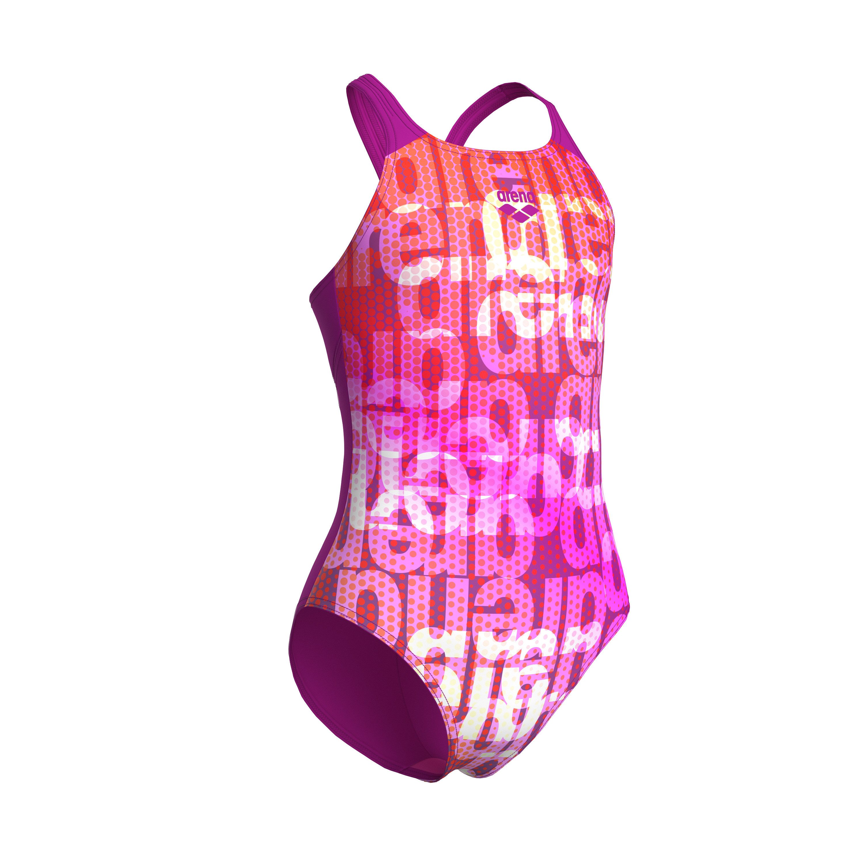 Arena Badeanzug G ARENA MULTI COLOURS SWIMSUIT V BACK für Mädchen für intensives Schwimmtraining, sportlicher Stil
