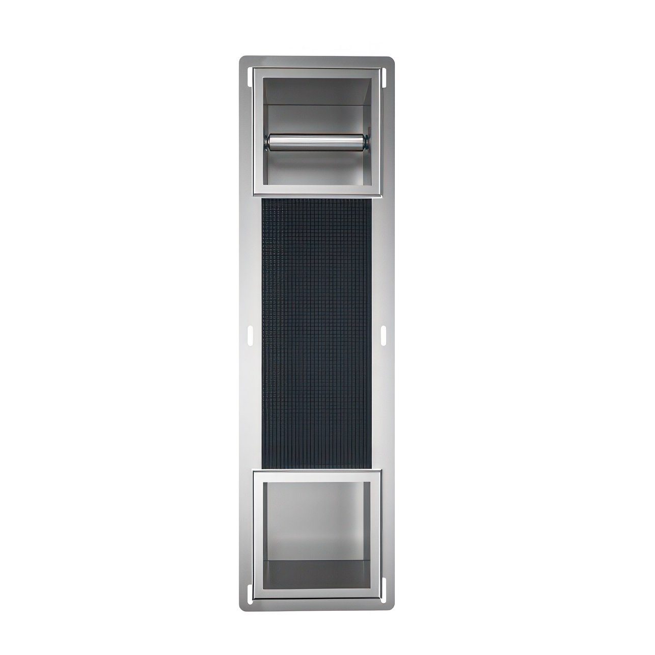 KOLMAN Toilettenpapierhalter WALL BOX PAPER 2 Unterputz Wandnische Toilettenpapierhalter in Silber