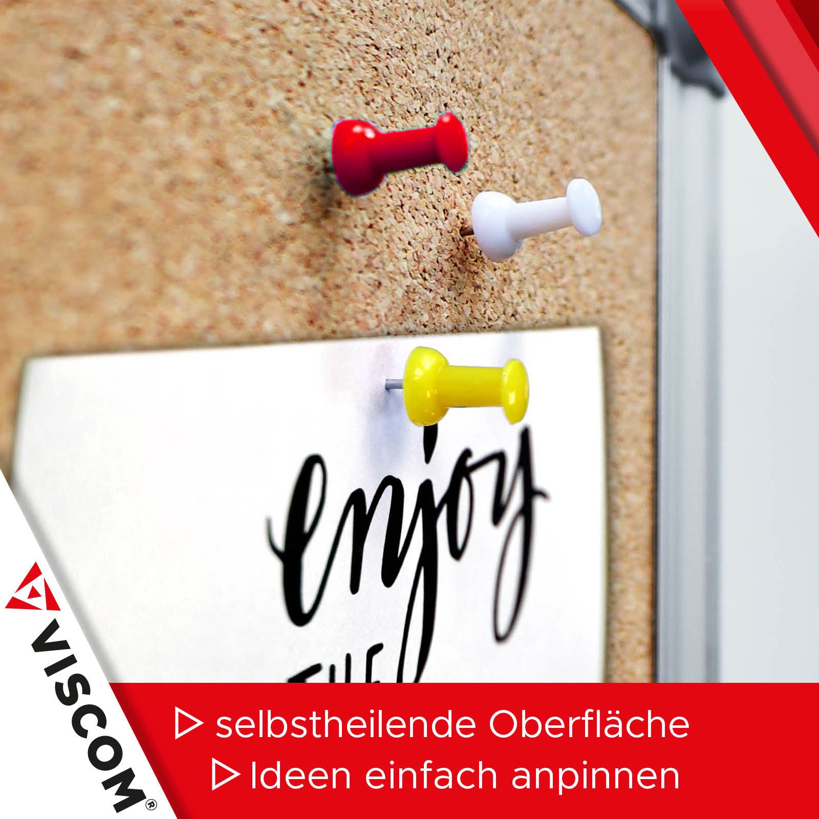 Viscom Pinnwand CORKY, Pinntafel mit Kork-Oberfläche - mit Aluminiumrahmen günstig online kaufen