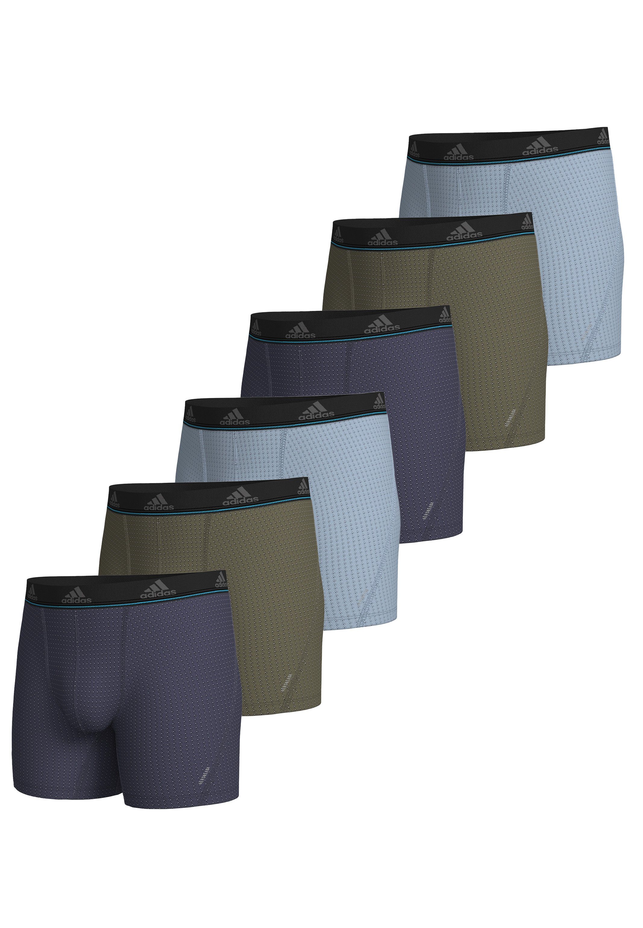 Ohne / 6-St) Active Flexibles Retro - Lila adidas 4-Way-Stretch Short Pant Boxer Eingriff - / Micro / Grün Sportswear Retro Pack Vented 6er (Spar-Set, Material Flex Blau