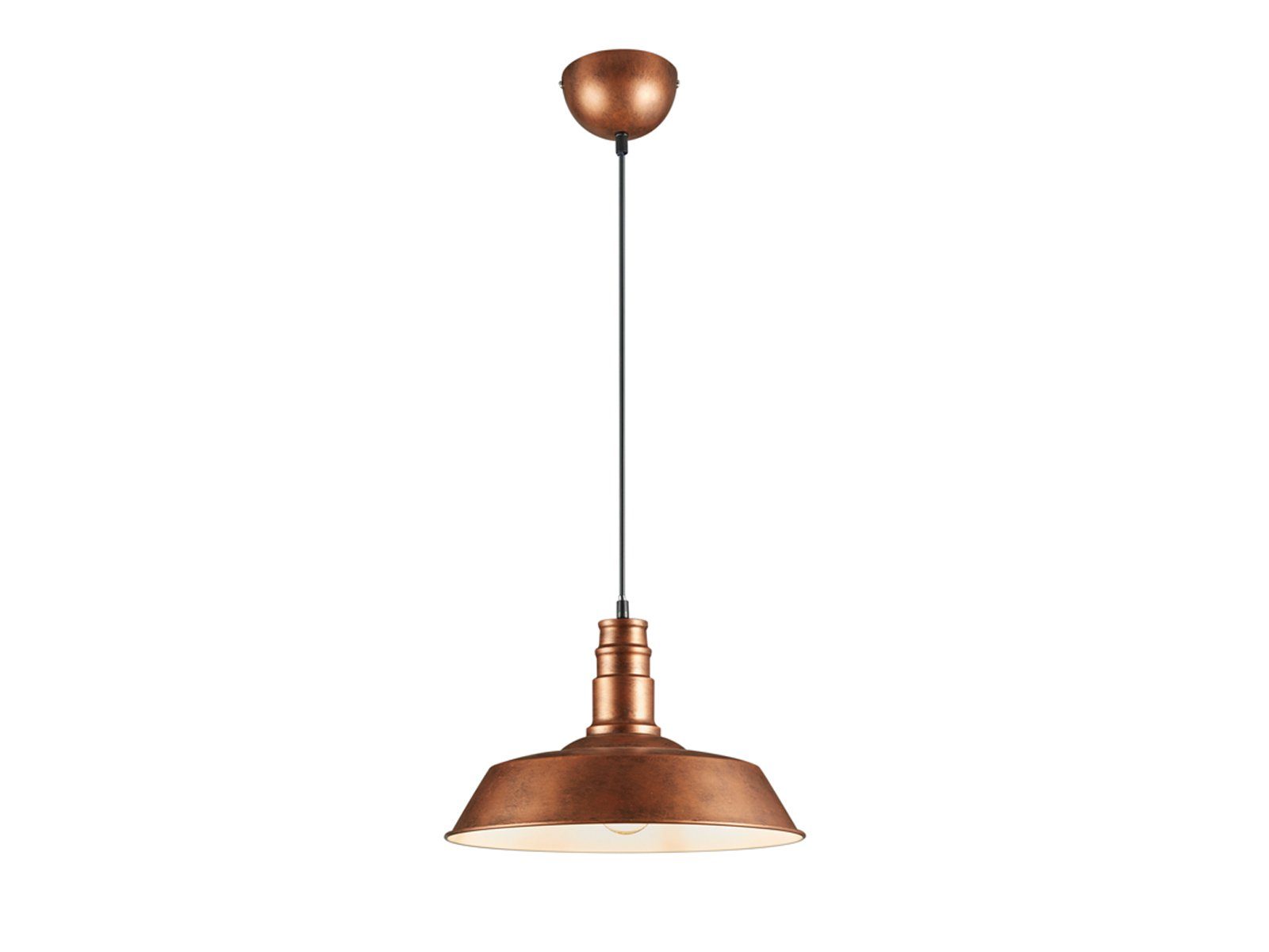 Reality Leuchten LED Pendelleuchte, LED wechselbar, Warmweiß, Fabrik-lampe im Industrial Style hängend über-n Esstisch Kupfer, Ø36cm