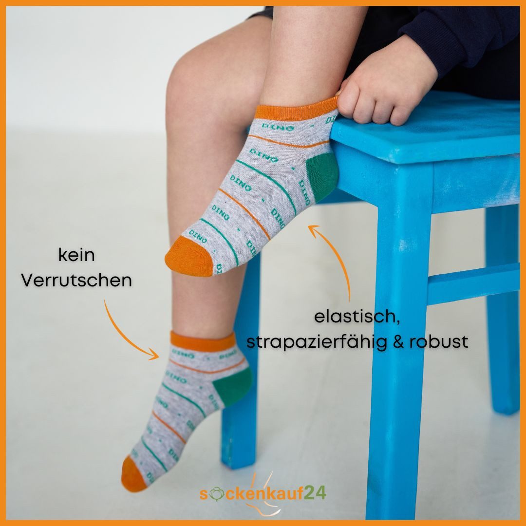 sockenkauf24 Sneakersocken 10 Paar Kinder Sneaker Socken Jungen & Mädchen Baumwolle Kindersocken (56301, 31-34) WP – Bild 2 von 5
