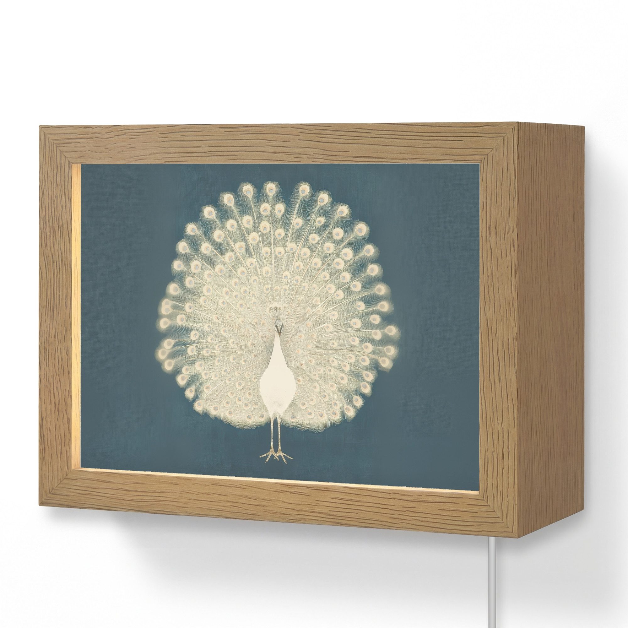 Wandleuchte Lightbox Vogel - Blau - Vintage