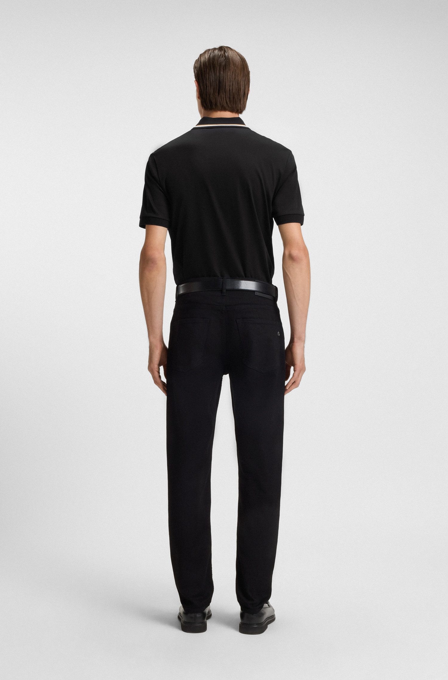 BOSS Poloshirt Penrose 38 aus Baumwolle mit gestreiftem Kragen, slim fit – Bild 5 von 5