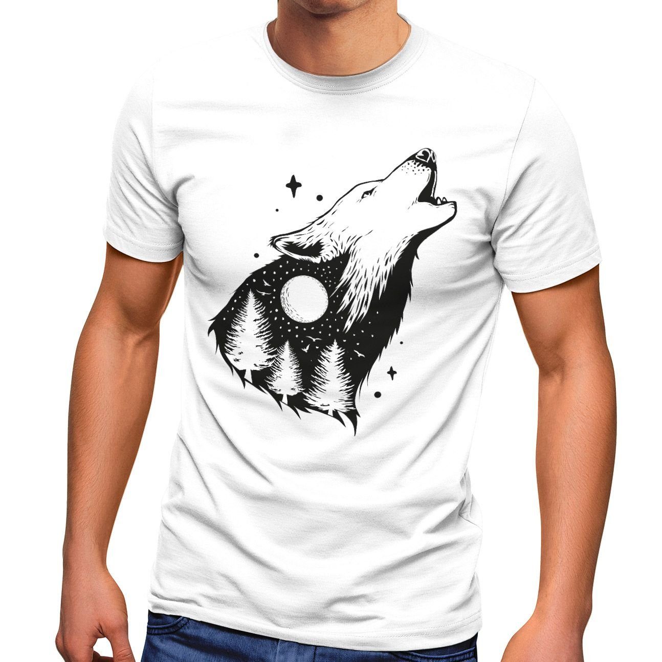 Print-Shirt Herren T-Shirt Bär Grizzly Bear Natur Outdoor Adventure Fashion Streetstyle Neverless®