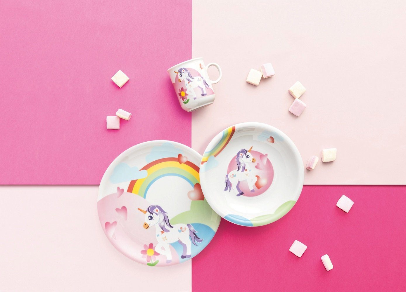 Seltmann Weiden Kindergeschirr-Set Seltmann Weiden Compact Mein kleines Einhorn 3tlg., 1 Personen, Porzellan – Bild 2 von 2