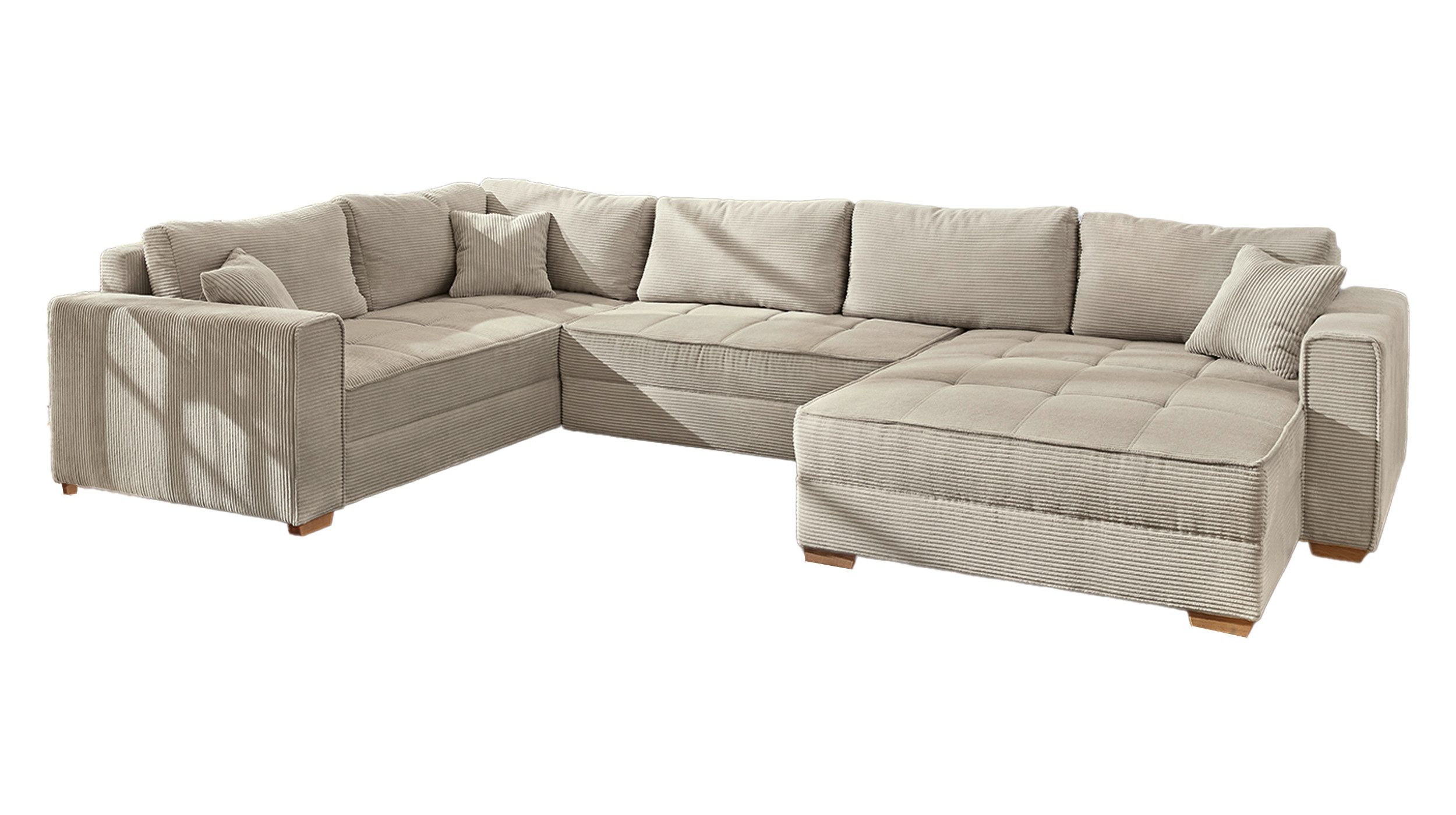 Massivart® Wohnlandschaft ALBA Cord beige, 379 günstig online kaufen