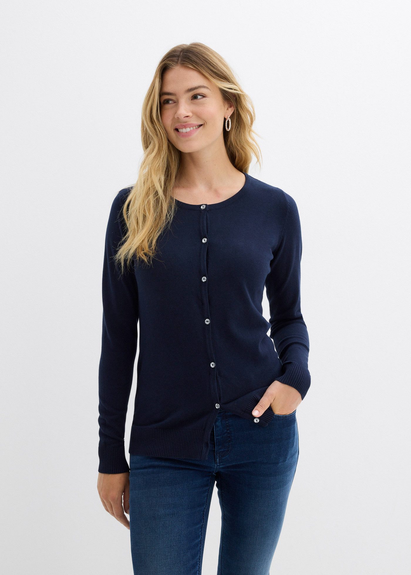 bonprix Strickjacke Enge Feinstrickjacke