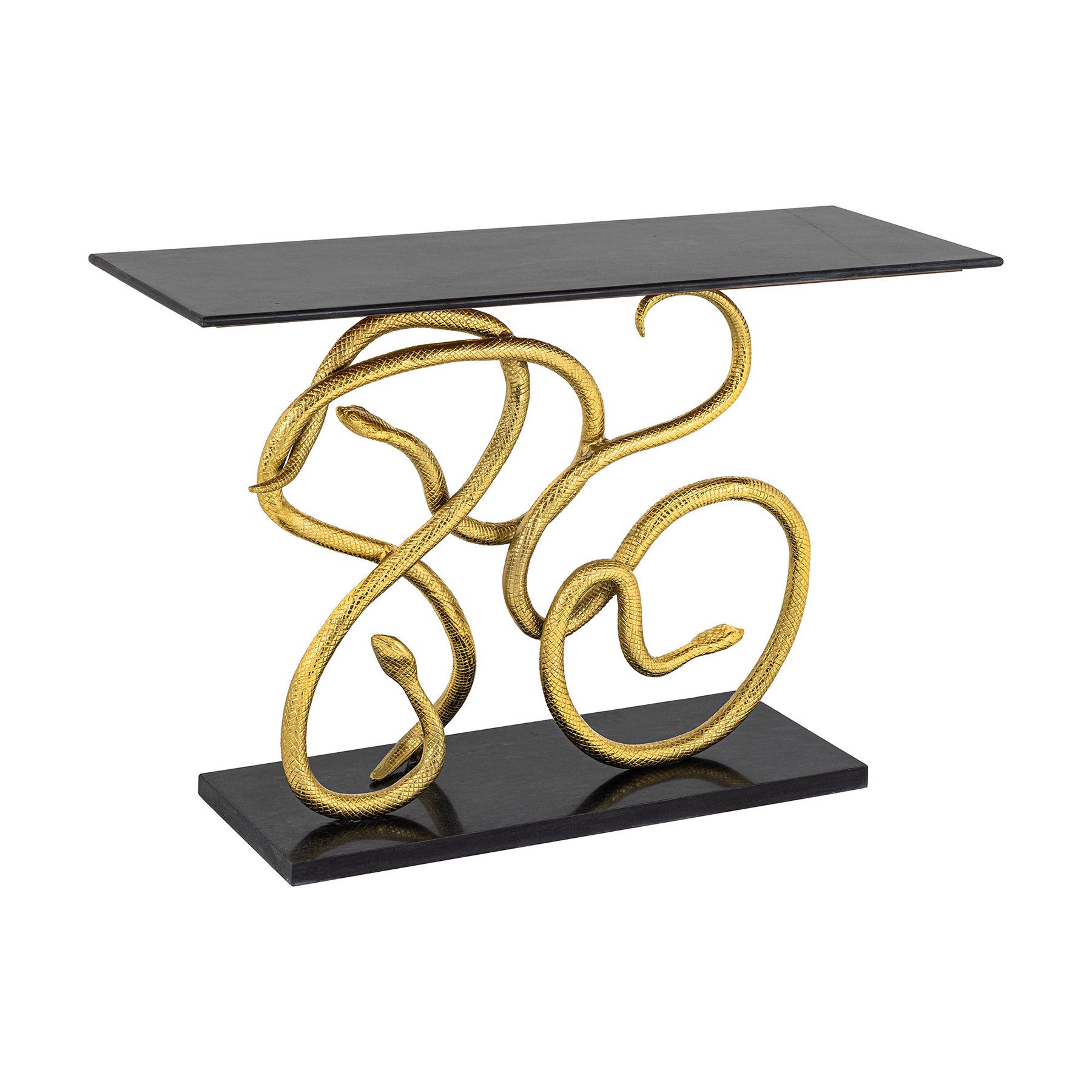 riess-ambiente Konsolentisch WILDLIFE SNAKE 115cm schwarz/gold - Marmor, Sc günstig online kaufen
