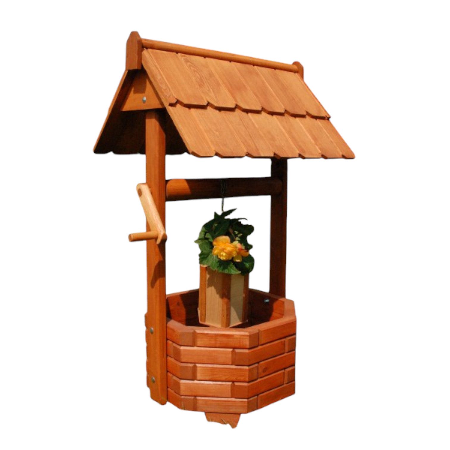 DEKO VERTRIEB BAYERN Zierbrunnen Holzbrunnen 100 cm Gartenbrunnen imprägniert Garten Deko Zierbrunnen