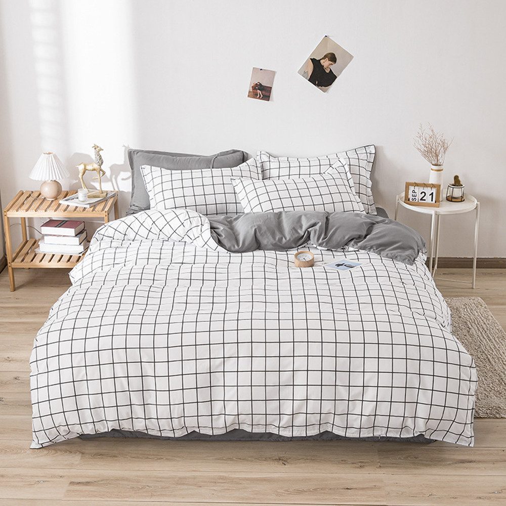Kaket Bettwäsche Set, Kariertes Bettbezug Set günstig online kaufen