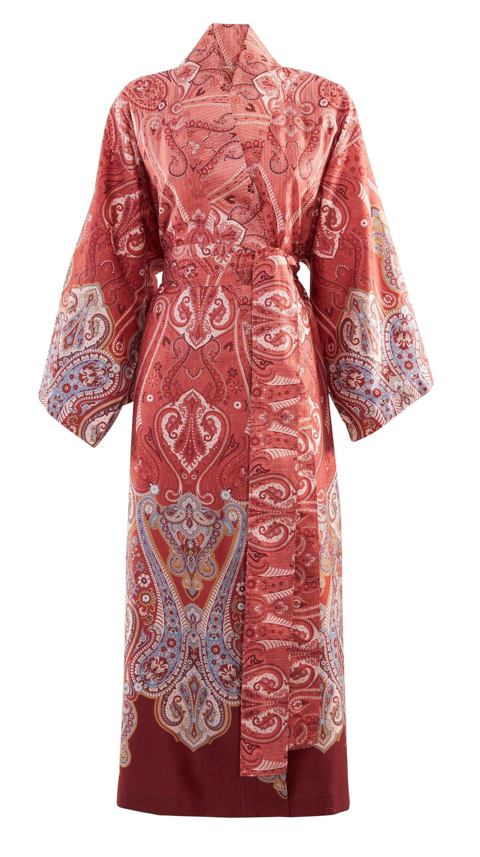 Bassetti Kimono RAGUSA, knieumspielend, Baumwolle, ohne Verschluss, mit Schalkragen, aus weicher satinierter Baumwolle