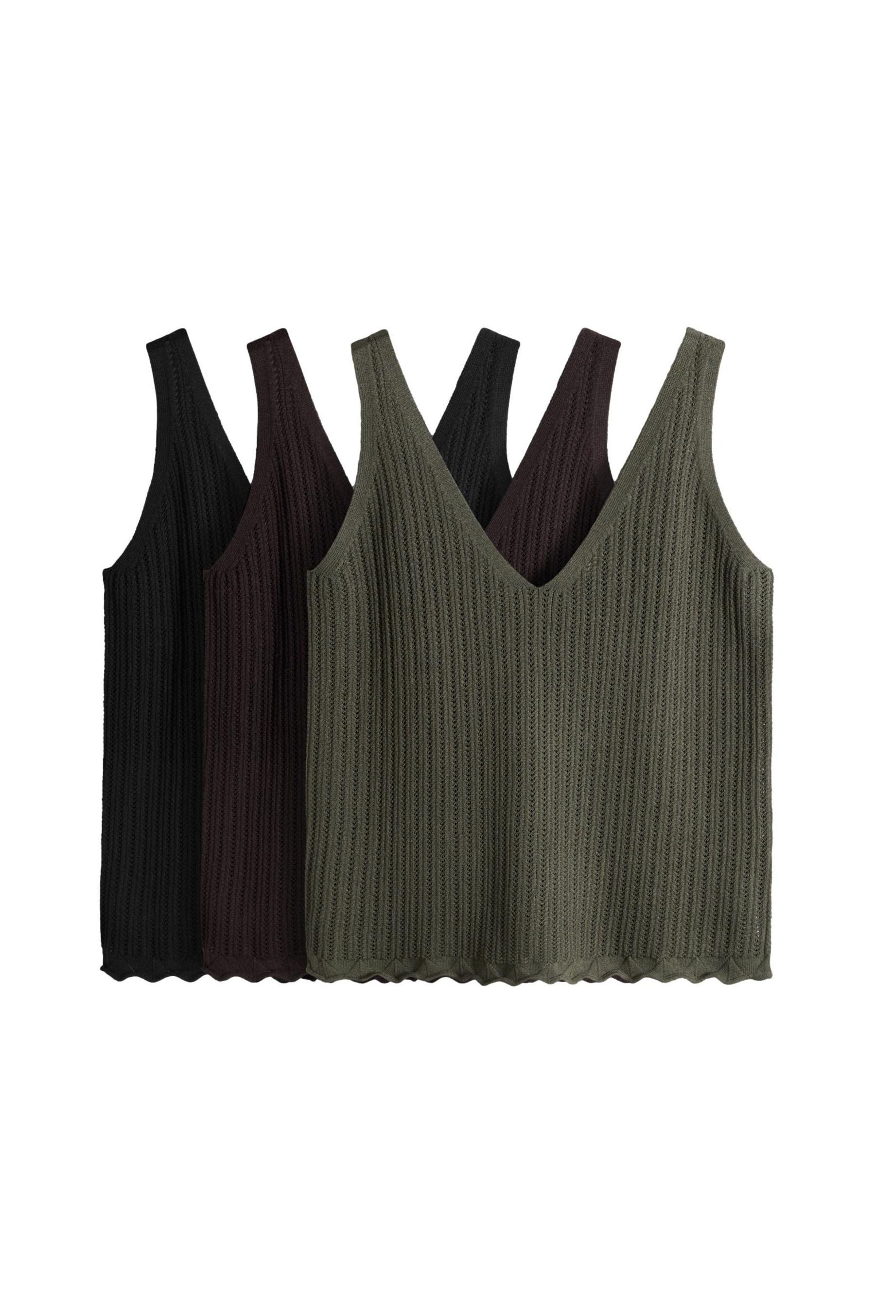 The Set Trägertop The Set Strick-Trägertops, V-Ausschnitt, 3er-Pack (3-tlg)