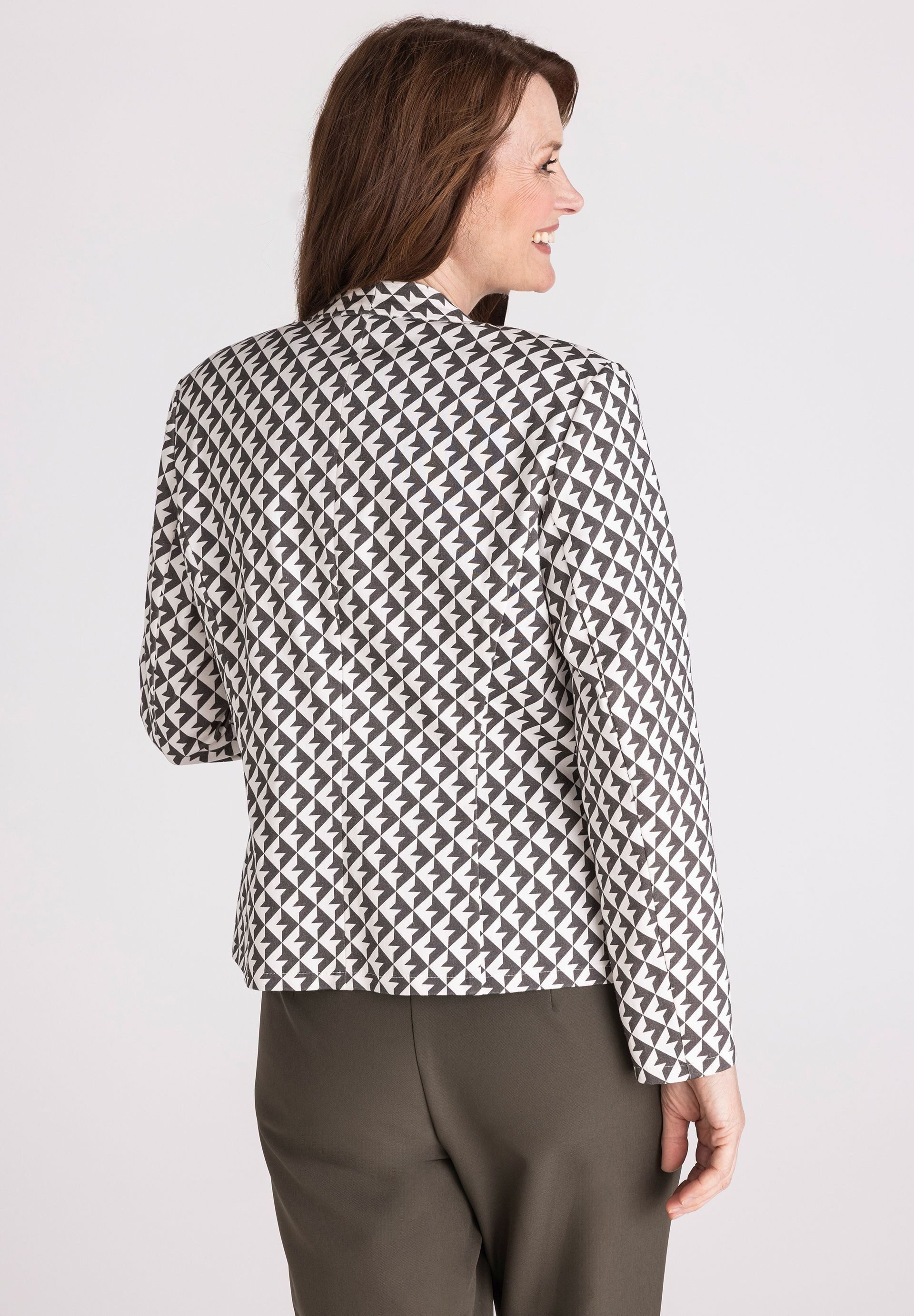 FRANK WALDER Kurzblazer mit grafischem Print