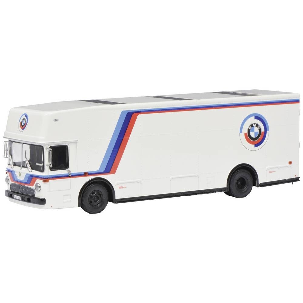 Modelleisenbahn-Straße H0 Renntransporter BMW