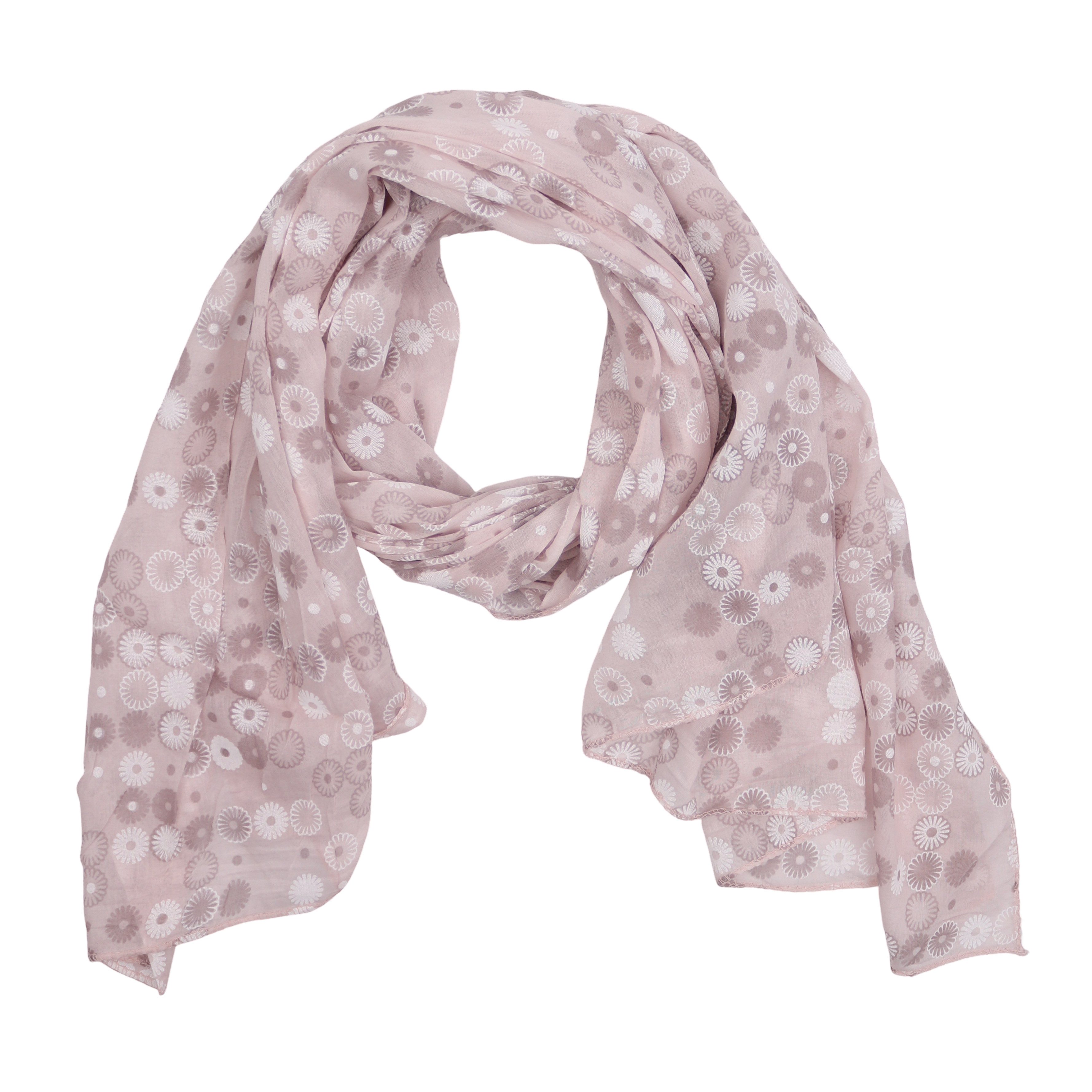 MIRROSI Modeschal Asymmetrischer Schal, Made in Italy 20% Seide 80% Baumwolle, (ca.170x77cm; leicht und bequem, Stickmuster), Damen Halstuch ideal für Frühling, Sommer und Herbst