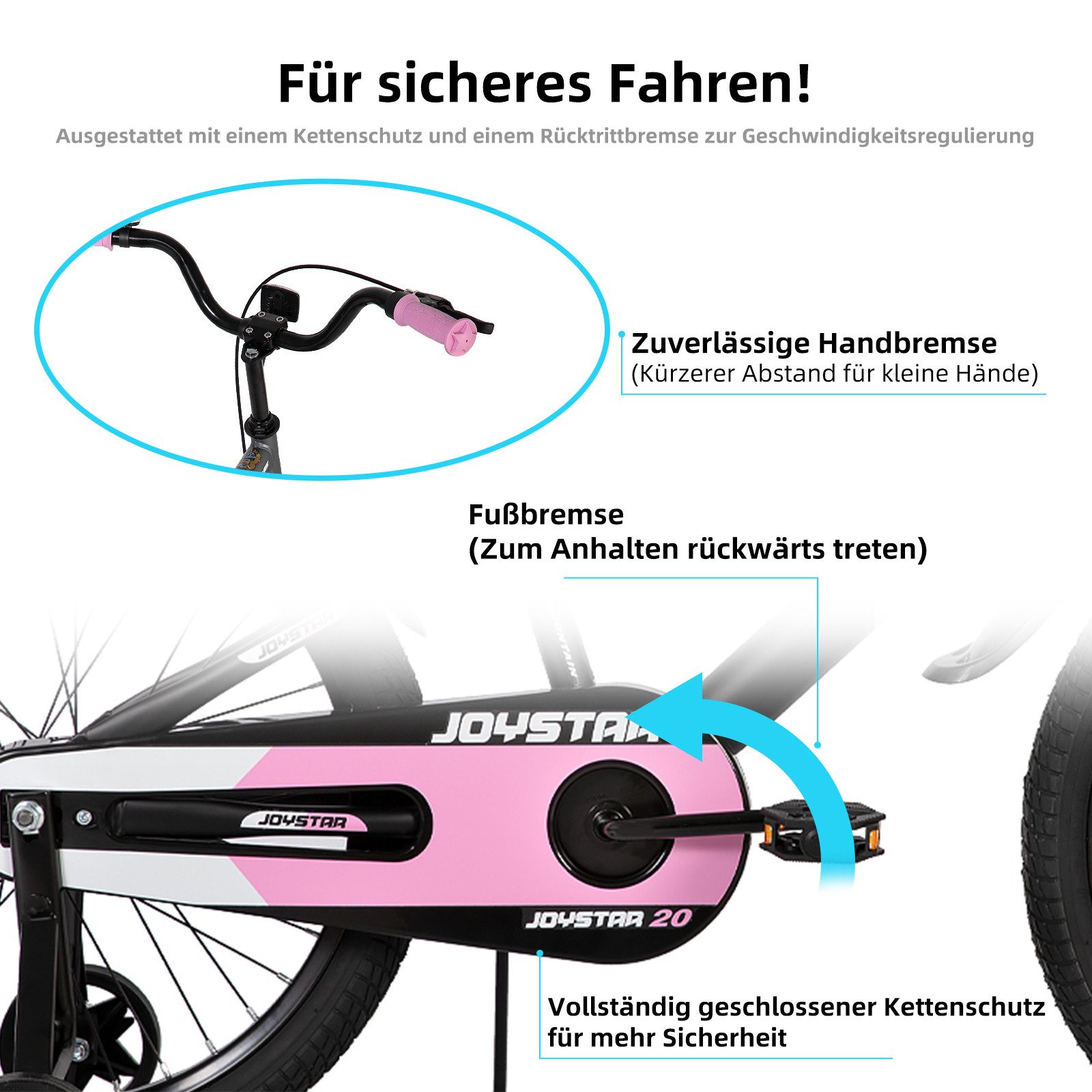 JOYSTAR Kinderfahrrad 12/14/16/20 Zoll Coole Graffiti fahrrad für 2-4 jährige Jungen Mädchen, mit Stützrädern, Kotflügel, Fahrradklingel