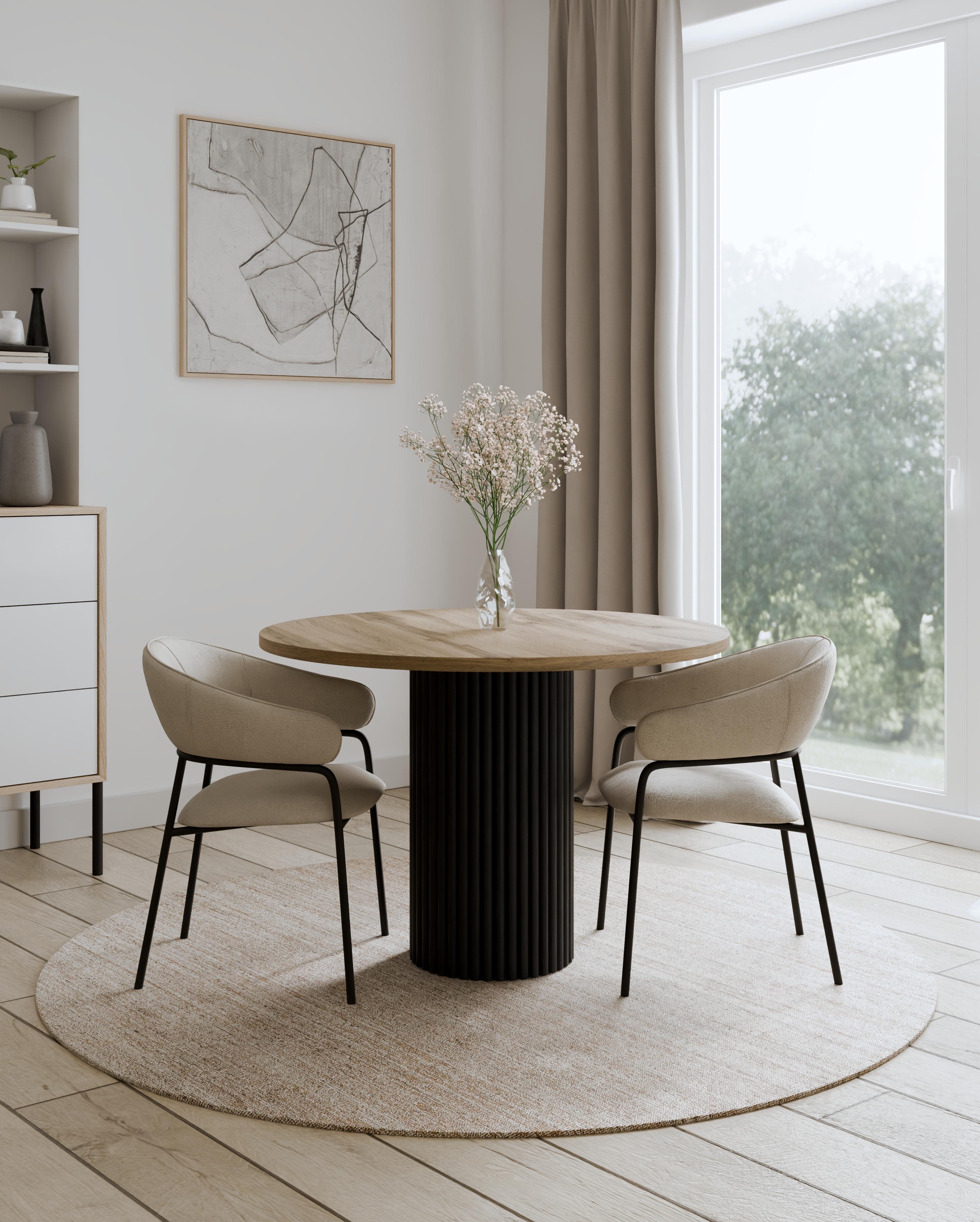 Design Möbel Wohnzimmertisch Design Esstisch LOOP Ø100 cm Rundtisch Wohnzimmer Weiß