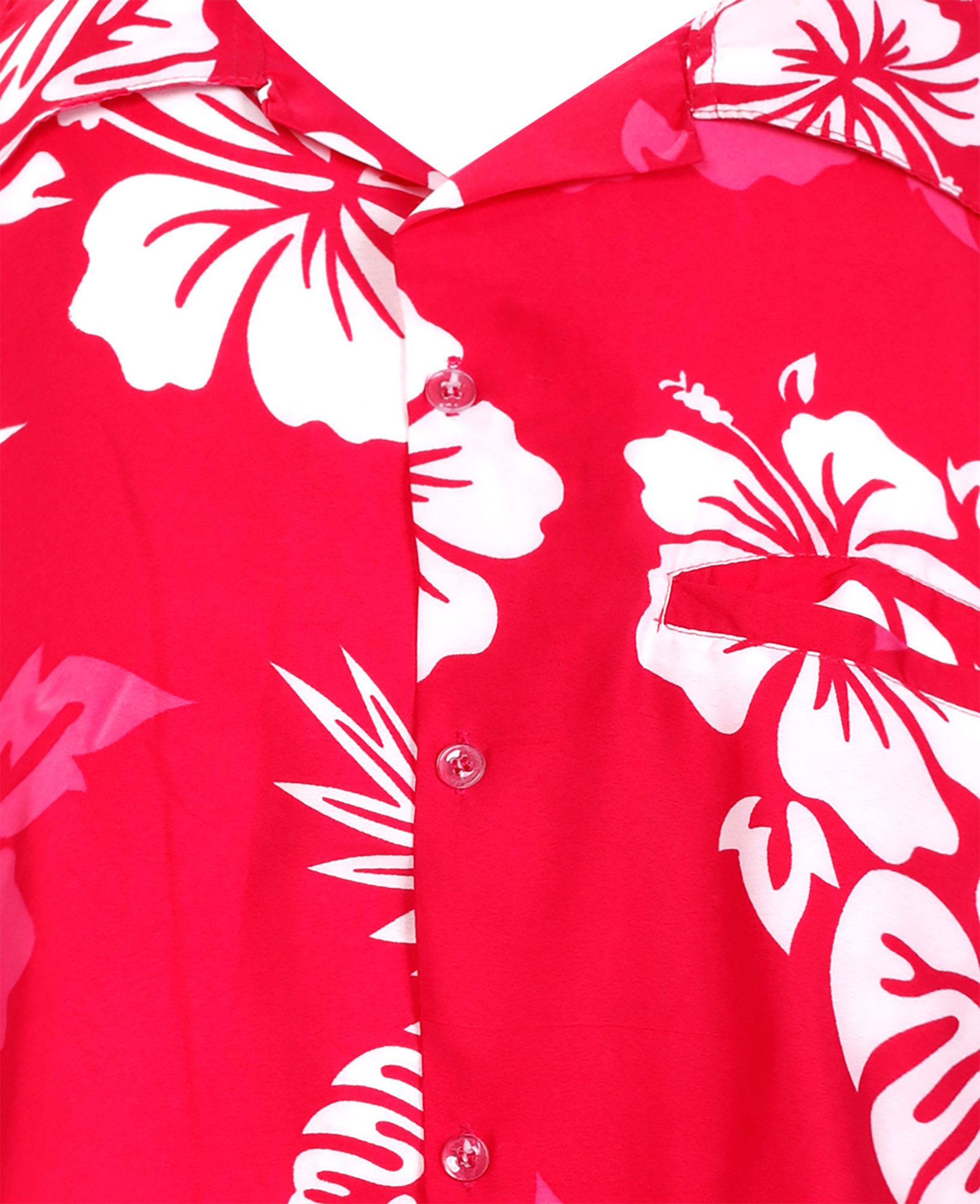 King Kameha Hawaiihemd "Mono Hibiscus" Funky Hawaii-Hemd Herren Kurzarm Front-Tasche Stylish