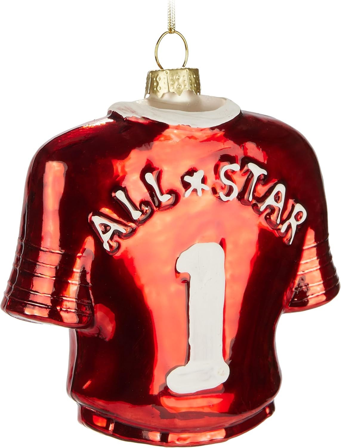 BRUBAKER Weihnachtsbaumkugel American Football Trikot - Handbemalte Weihnachtskugel Glas 10,5 cm (1 St), US Sport All Star Jersey Dekoration für Football-Fans - Mundgeblasen