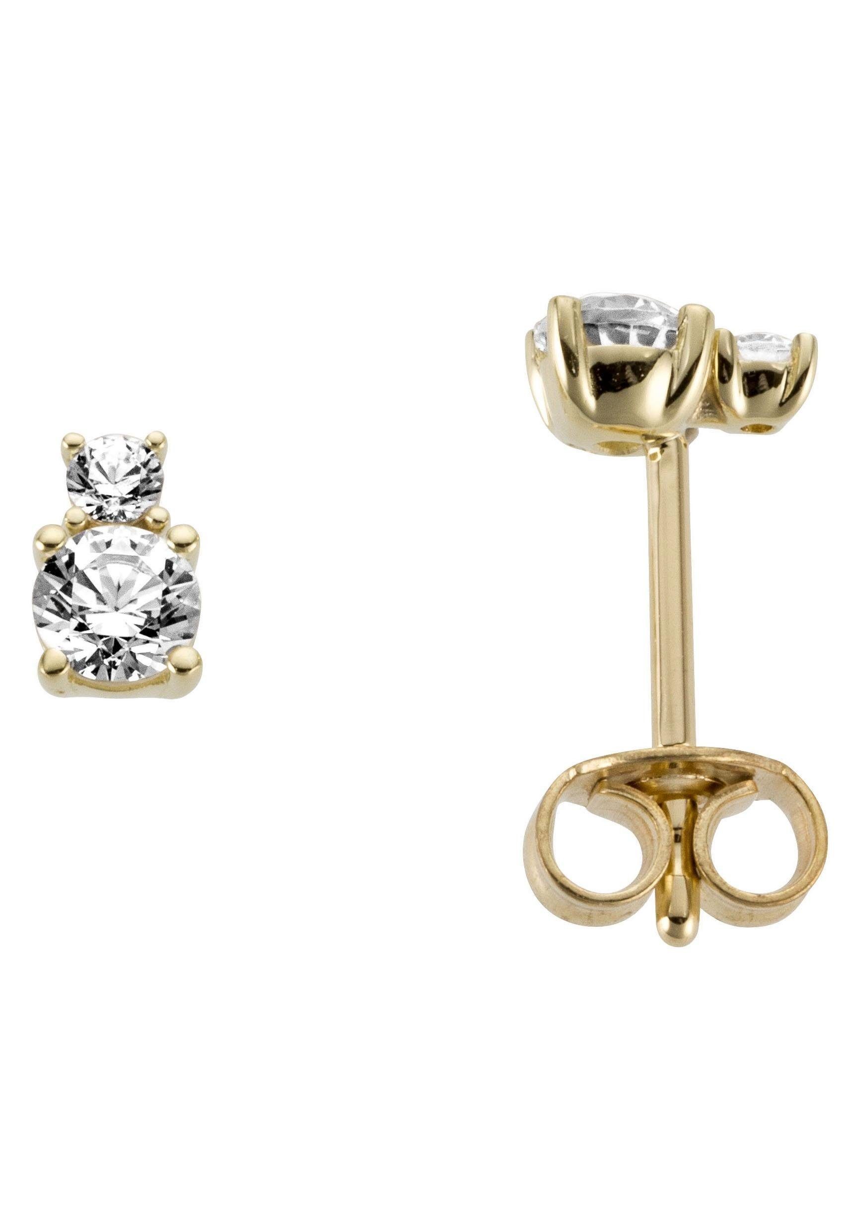 Firetti Paar Ohrstecker Schmuck Geschenk Gold 333 Ohrschmuck, mit Zirkonia (synth)
