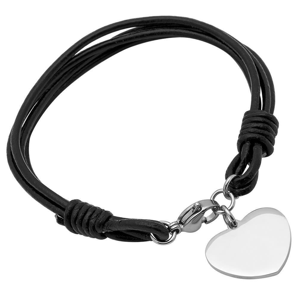 Unique Lederarmband Lederarmband mit Herzanhänger B5187 günstig online kaufen
