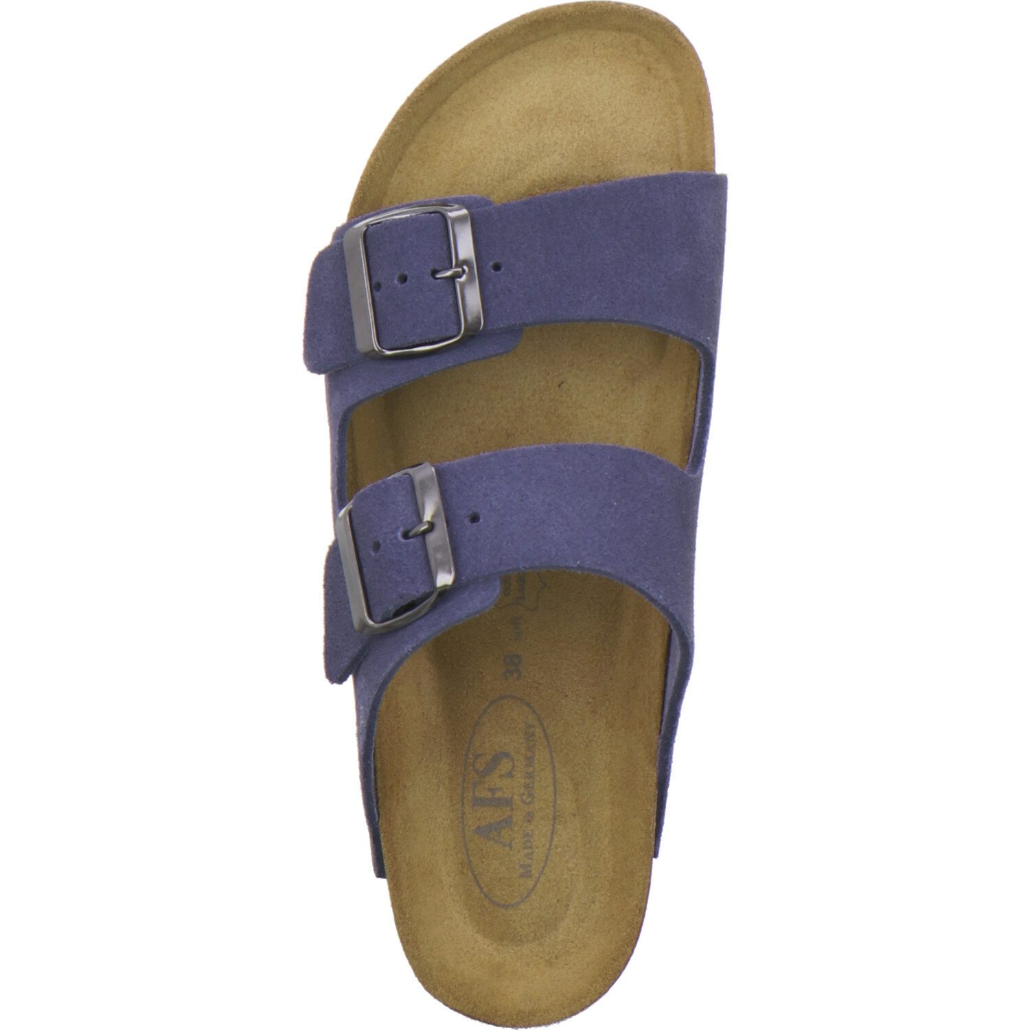 AFS-Schuhe 210053 Zweischnaller Pantolette für Damen mit Fußbett, bequeme Sandalen aus Leder