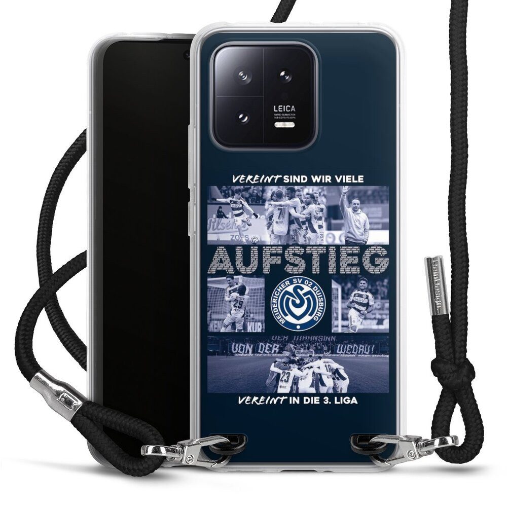 DeinDesign Handyhülle MSV Duisburg Aufstieg Offizielles Lizenzprodukt, Xiaomi 13 Handykette Hülle mit Band Case zum Umhängen Cover mit Kette