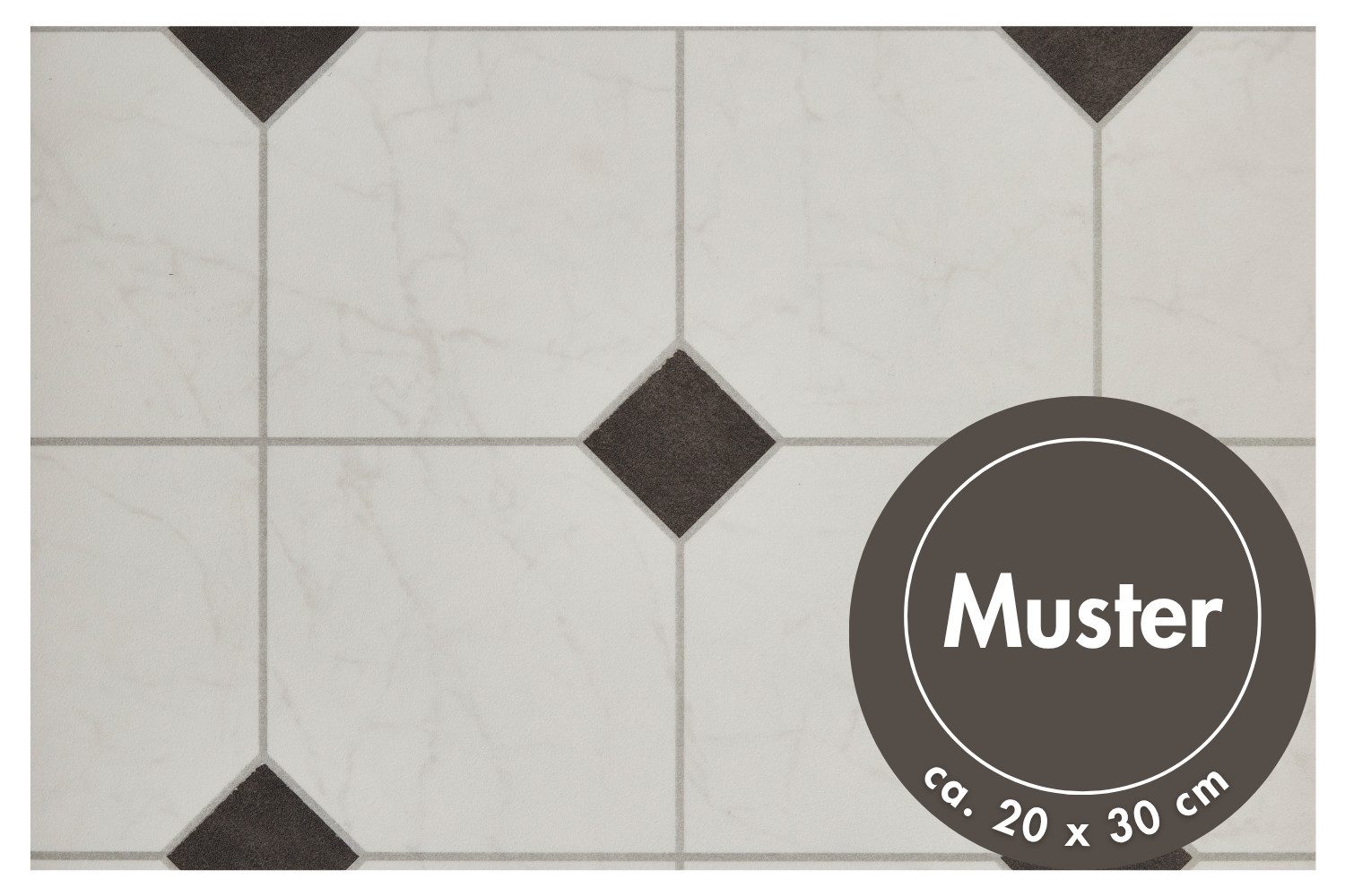 misento Виниловый ламинат Strong in Fliesenoptik, für Feuchtraum- und Privatbereiche, PVC Bodenbelag Meterware 200/300/400 cm Breite, 3,8 mm Stärke