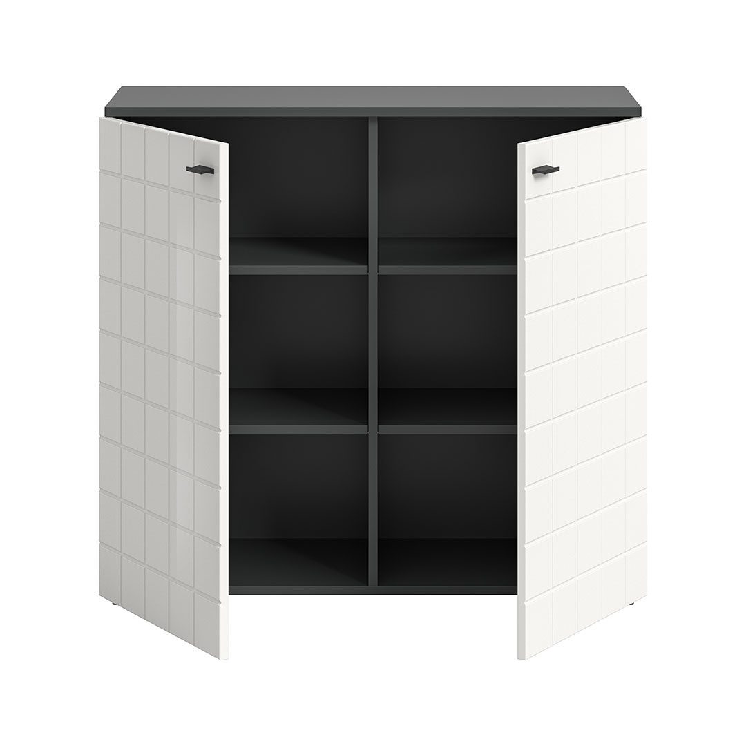 ebuy24 Sideboard Monte Sideboard 2 Türen weiß Hochglanz.